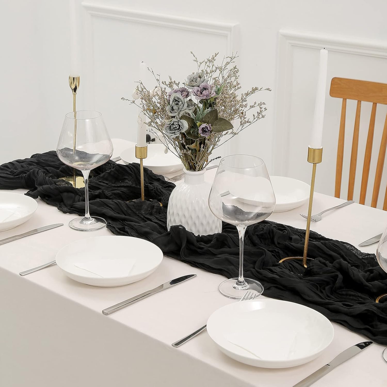 DOLOPL Black Halloween Cheesecloth Table Runner 133ft