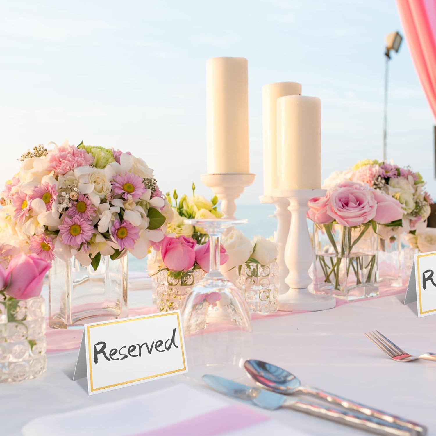 50-Pack Premium Gold Foil Border Place Cards