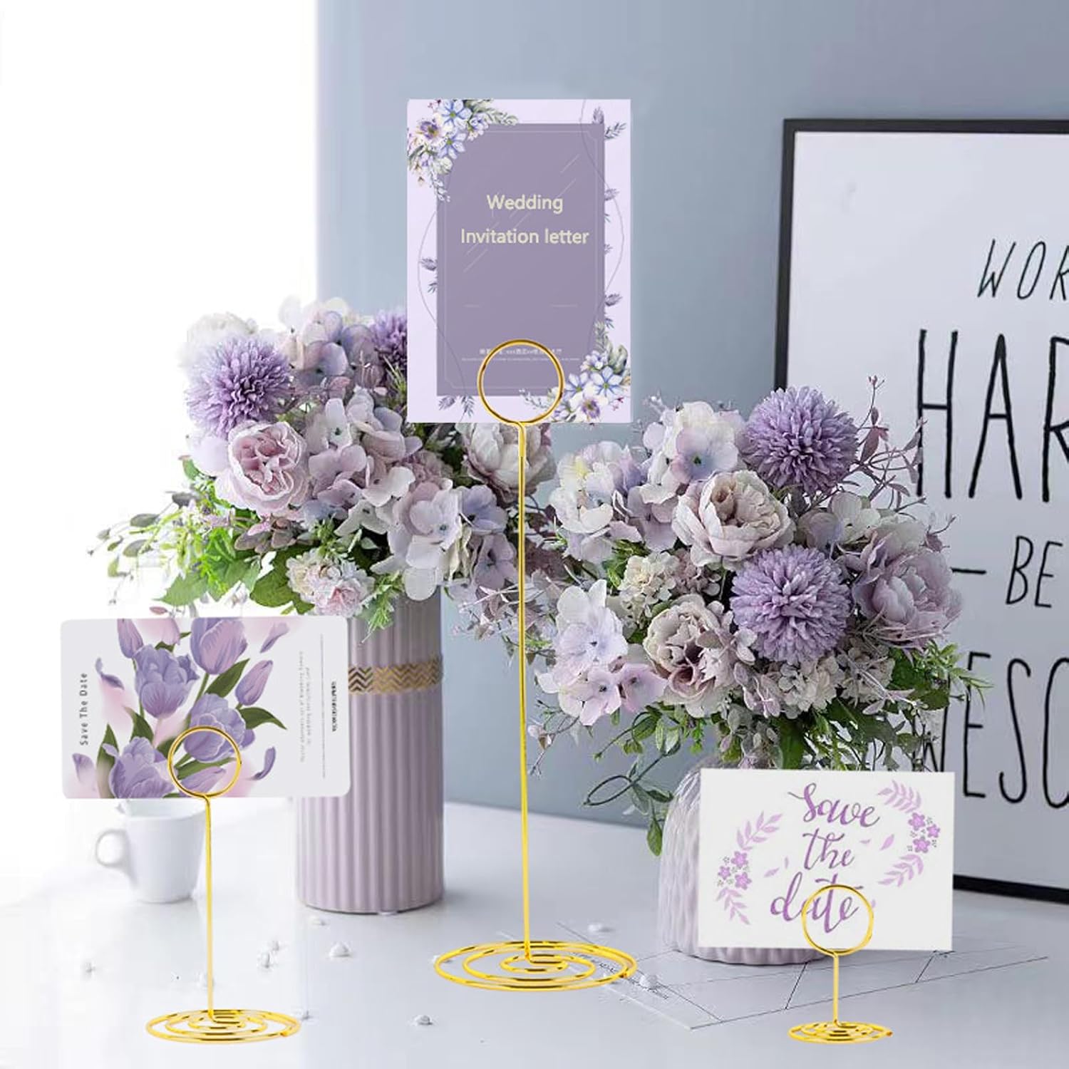 20Pcs Table Number Holders Gold 335Inch Wedding Party Use