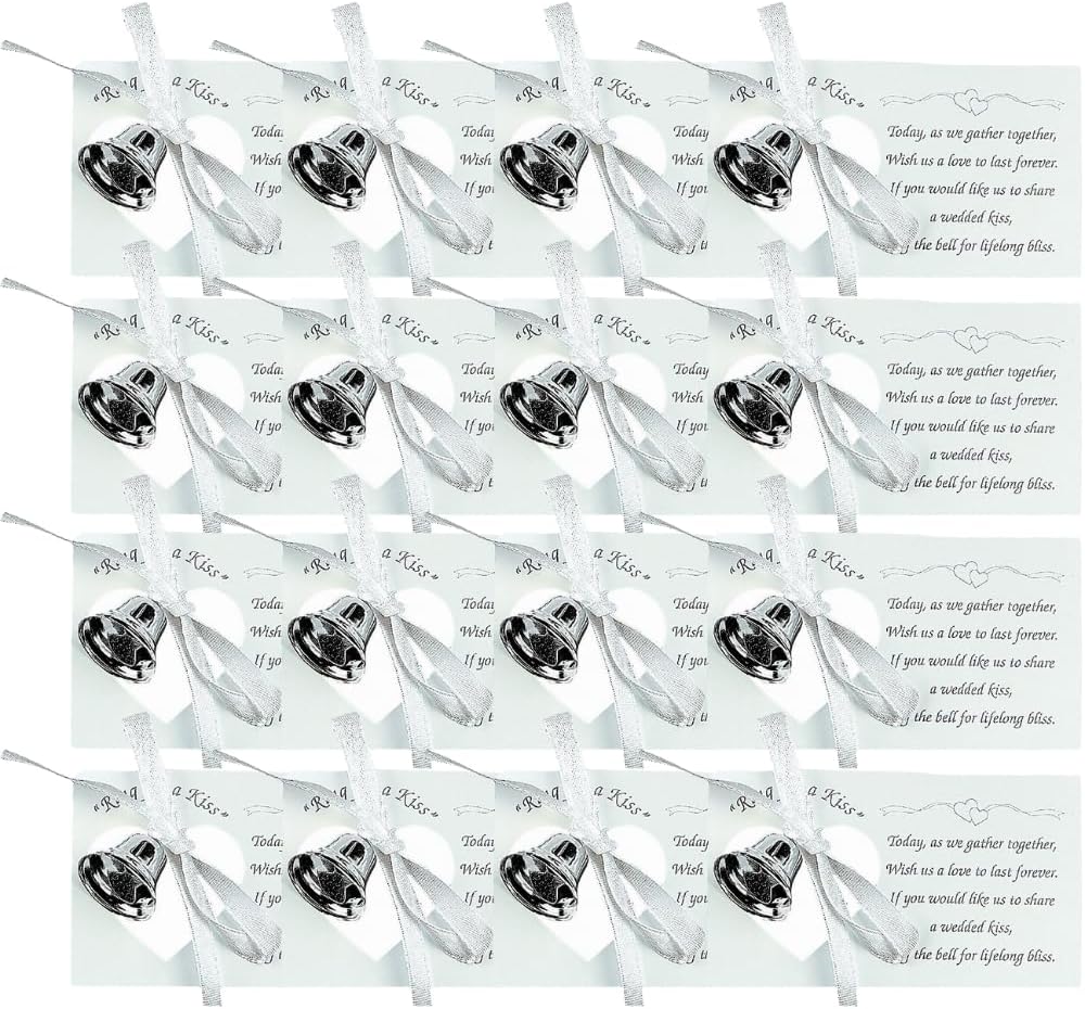 Fun Wedding Kissing Bells with Poem Cards 50pcs