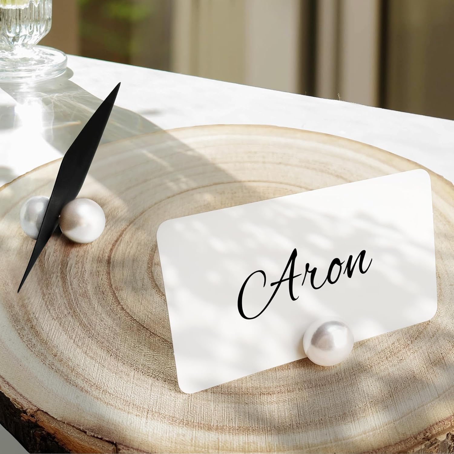20 Pack Pearl Place Card Holders Set for Events