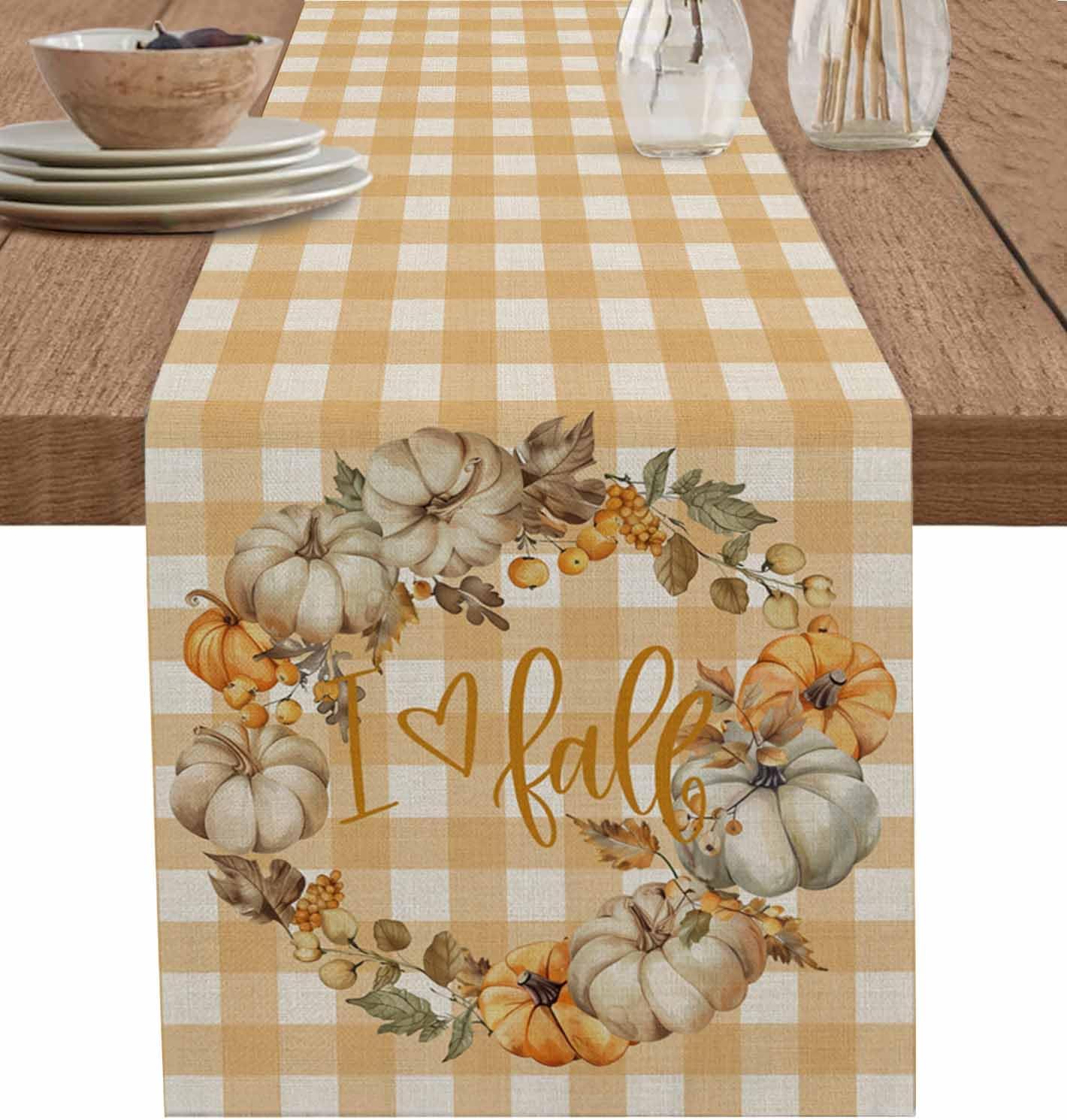 Fall Thanksgiving Pumpkin Berry Garland Table Runner 48 Inches