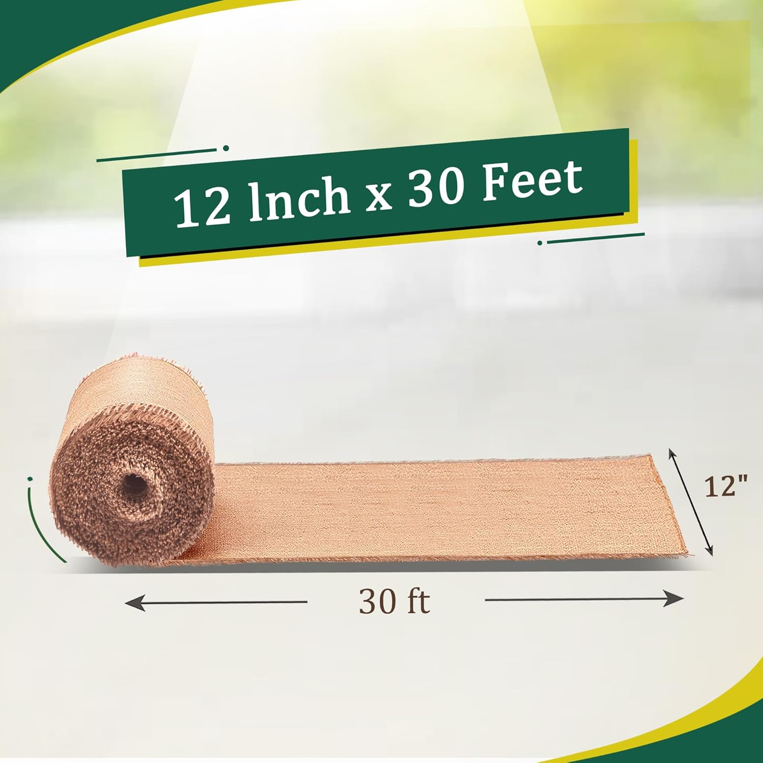 FIBEUSION Stiff Burlap Roll 12 Inch x 30 Feet