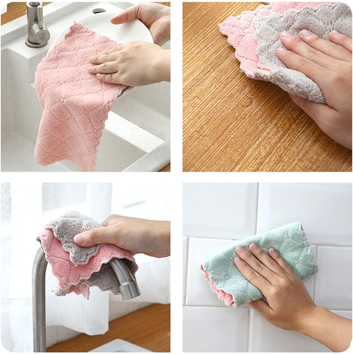 32 Pack Microfiber Dish Towels Ultra Absorbent Non-Stick Kitchen Cloths