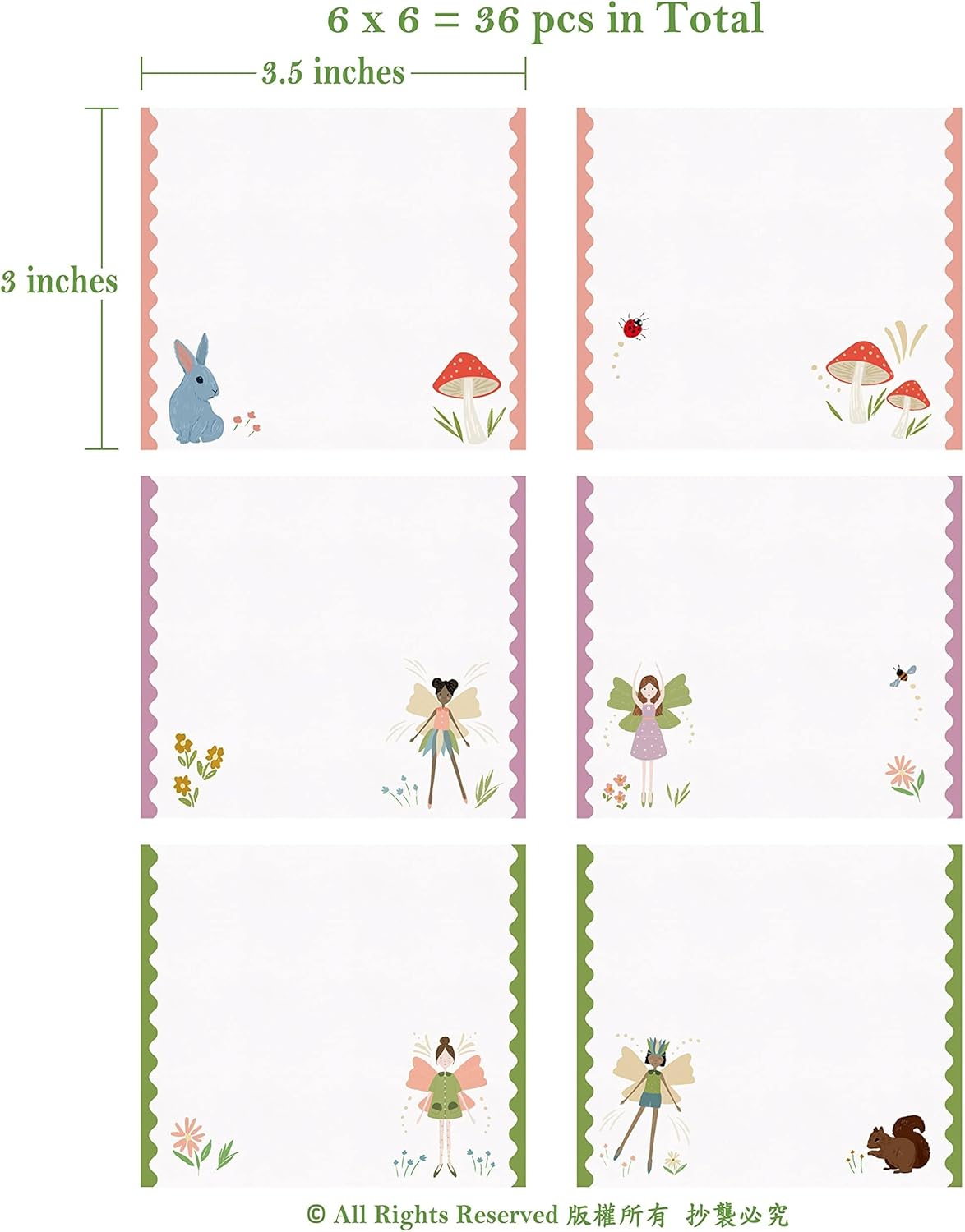 Cheerland Woodland Fairy Themed Place Cards 36pcs