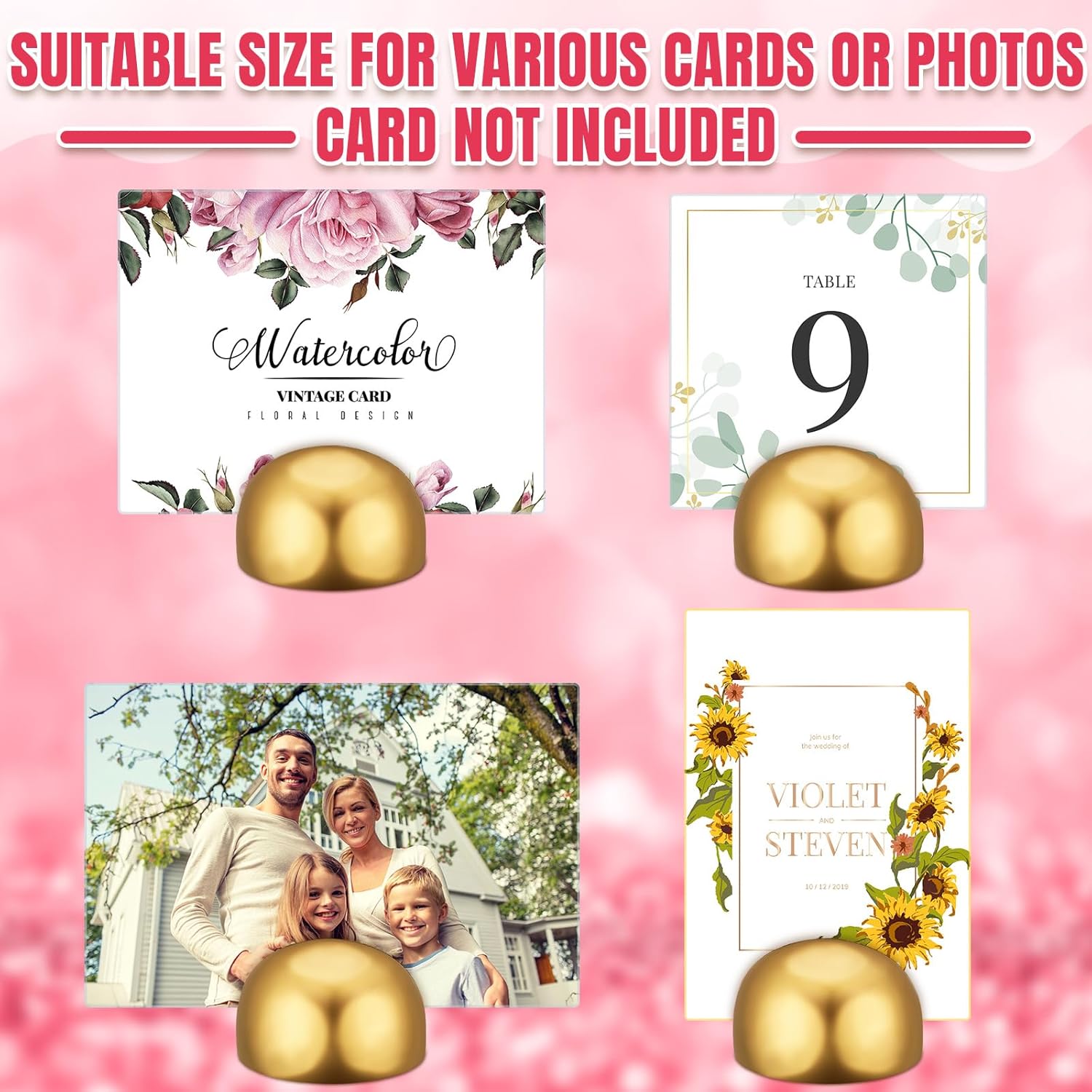 Geyoga 50 Pcs Gold Place Card Holders for Events