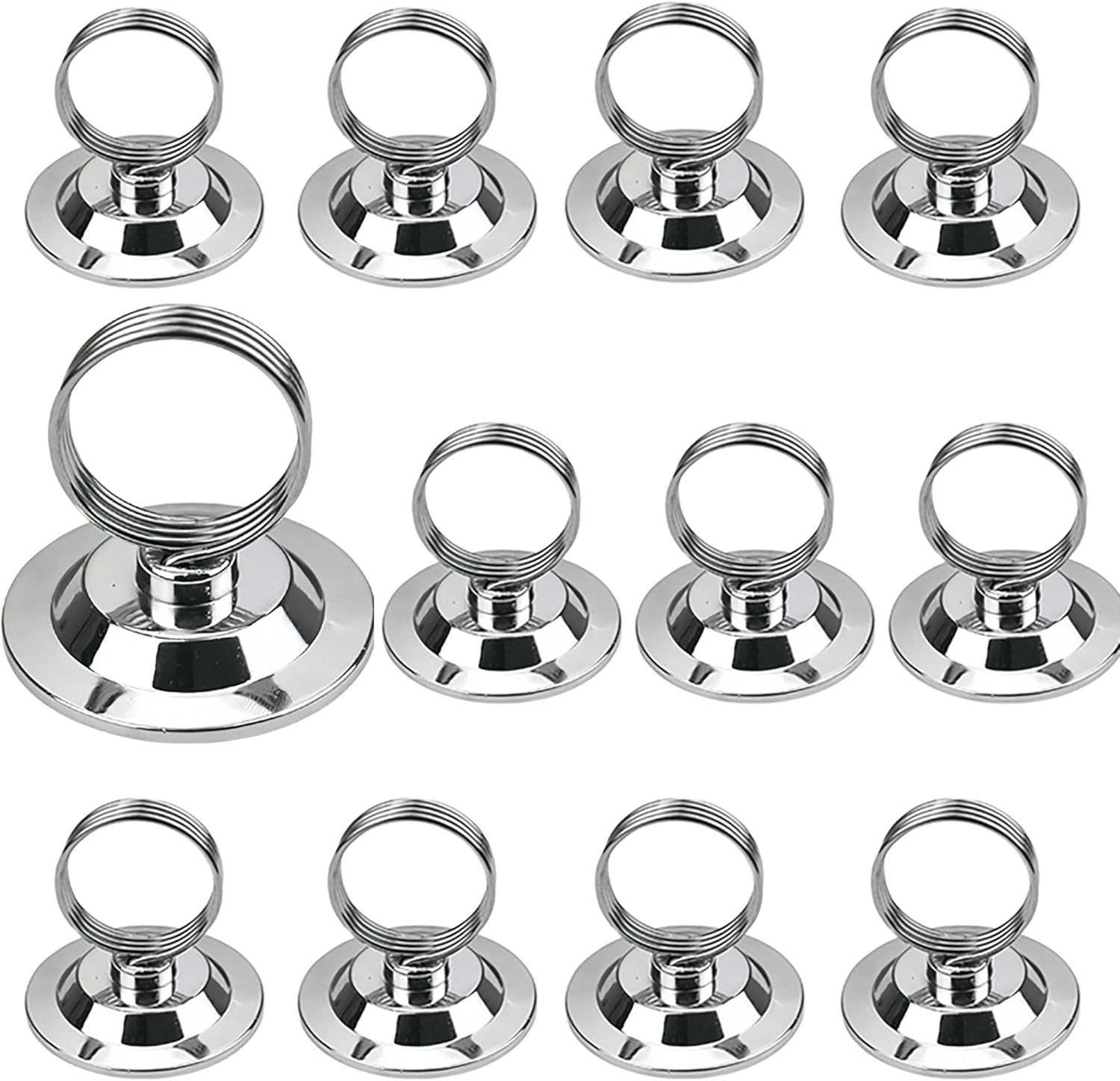 12PCS 2 Inch Silver Place Card Holders for Weddings