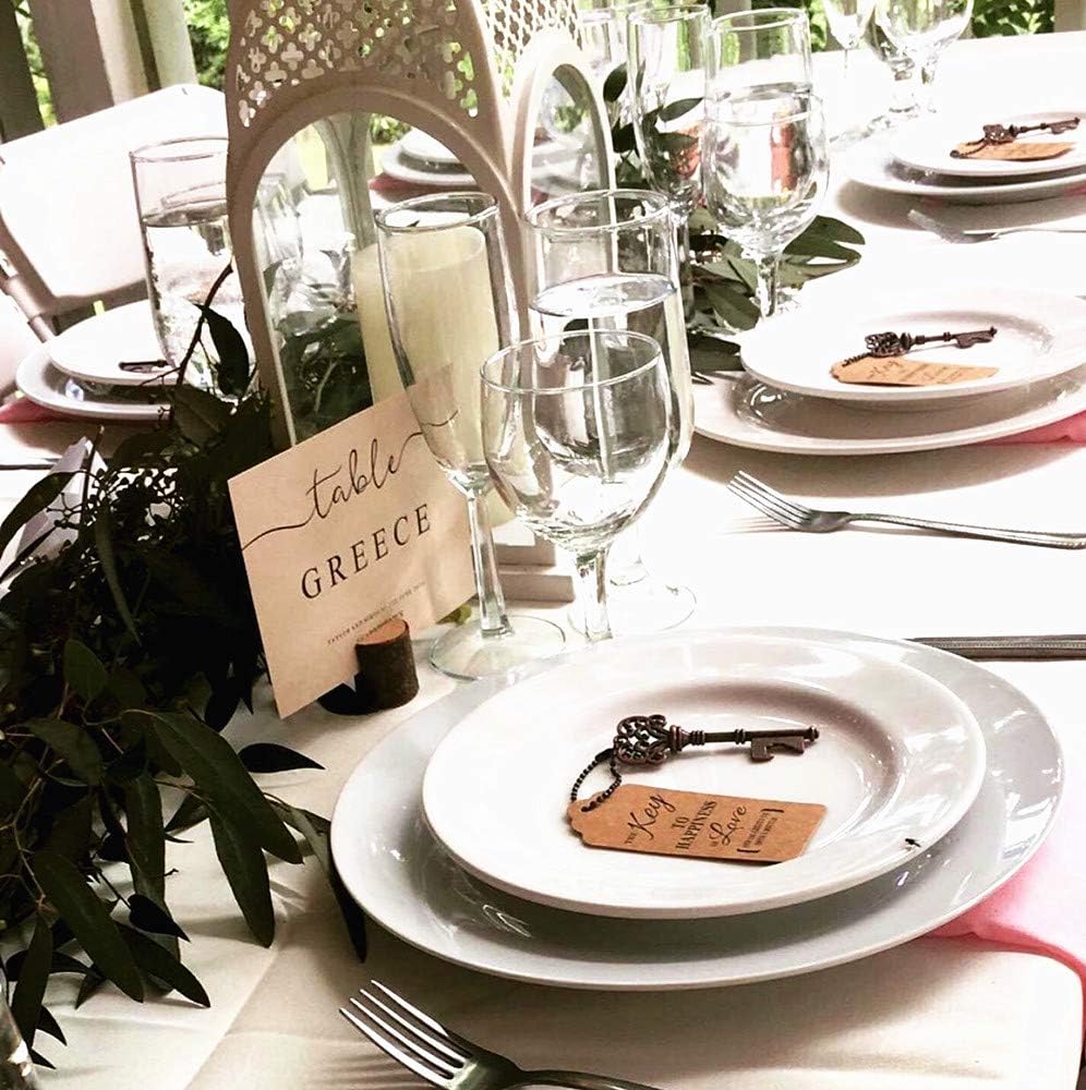 20Pcs Rustic Wood Table Numbers Holder and 30Pcs Kraft Place Cards