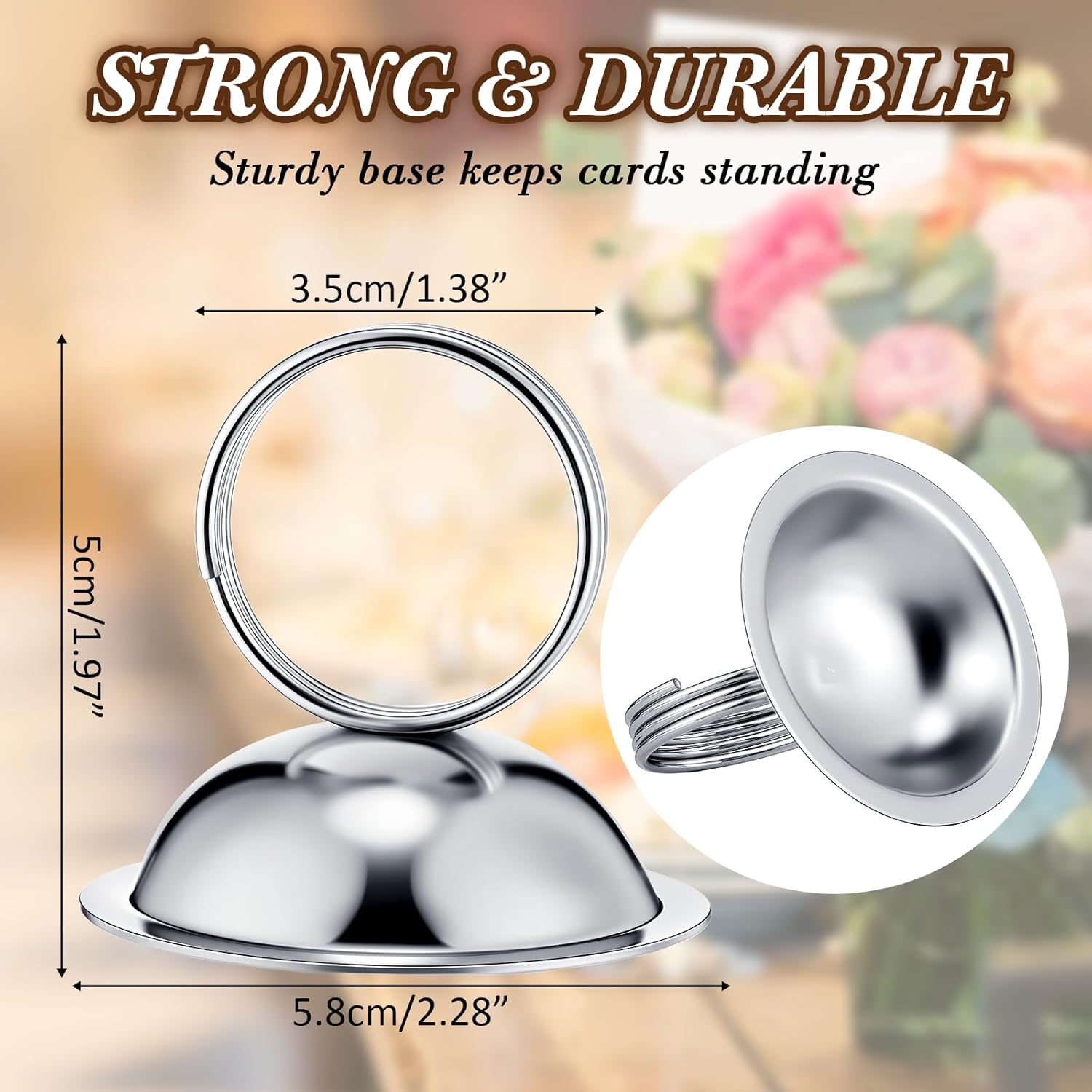 24 Pcs Silver Place Card Holders for Wedding Events Table Settings