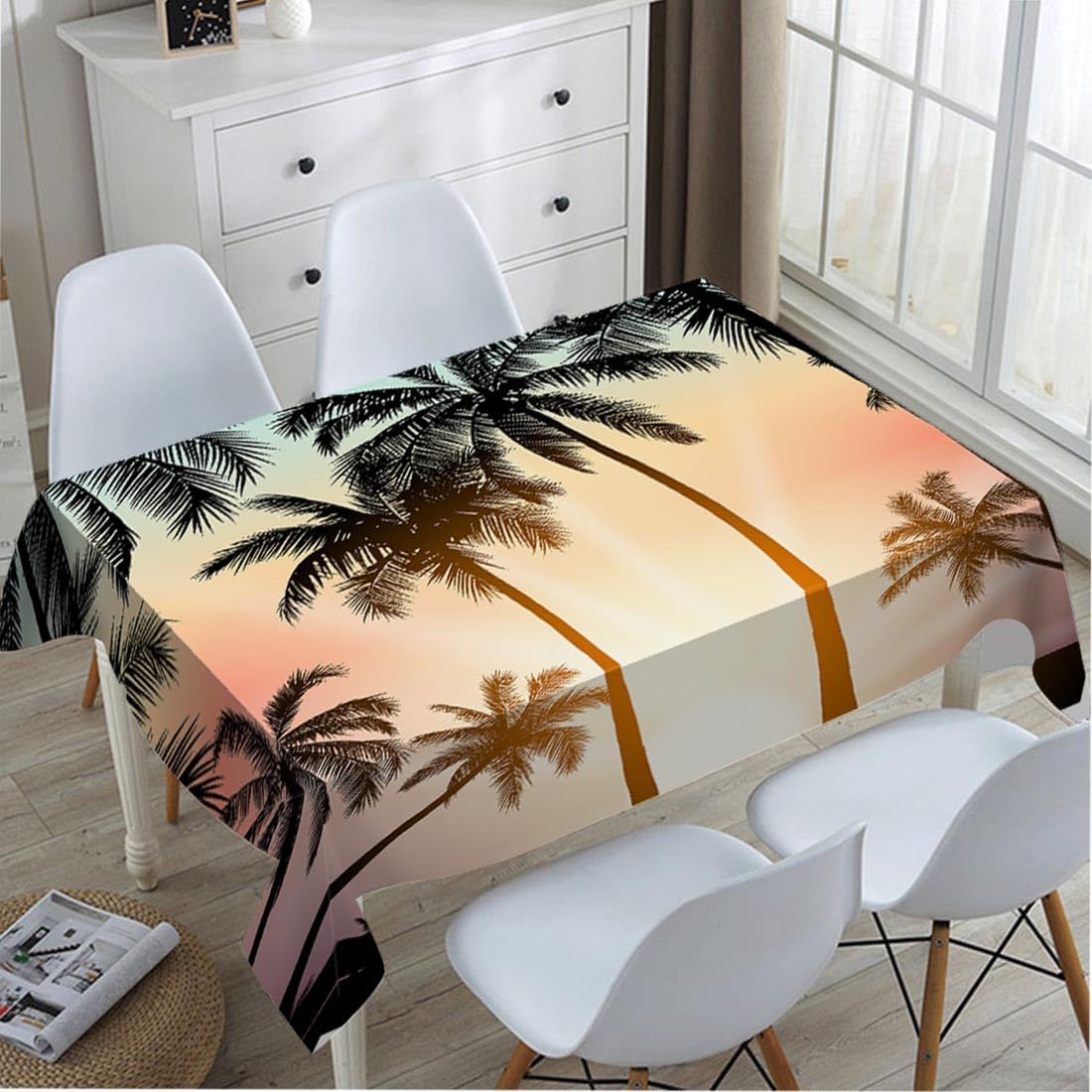 TKS MITLAN Tropical Tablecloth 60x84 Inch Rectangle Dinner Party Decor