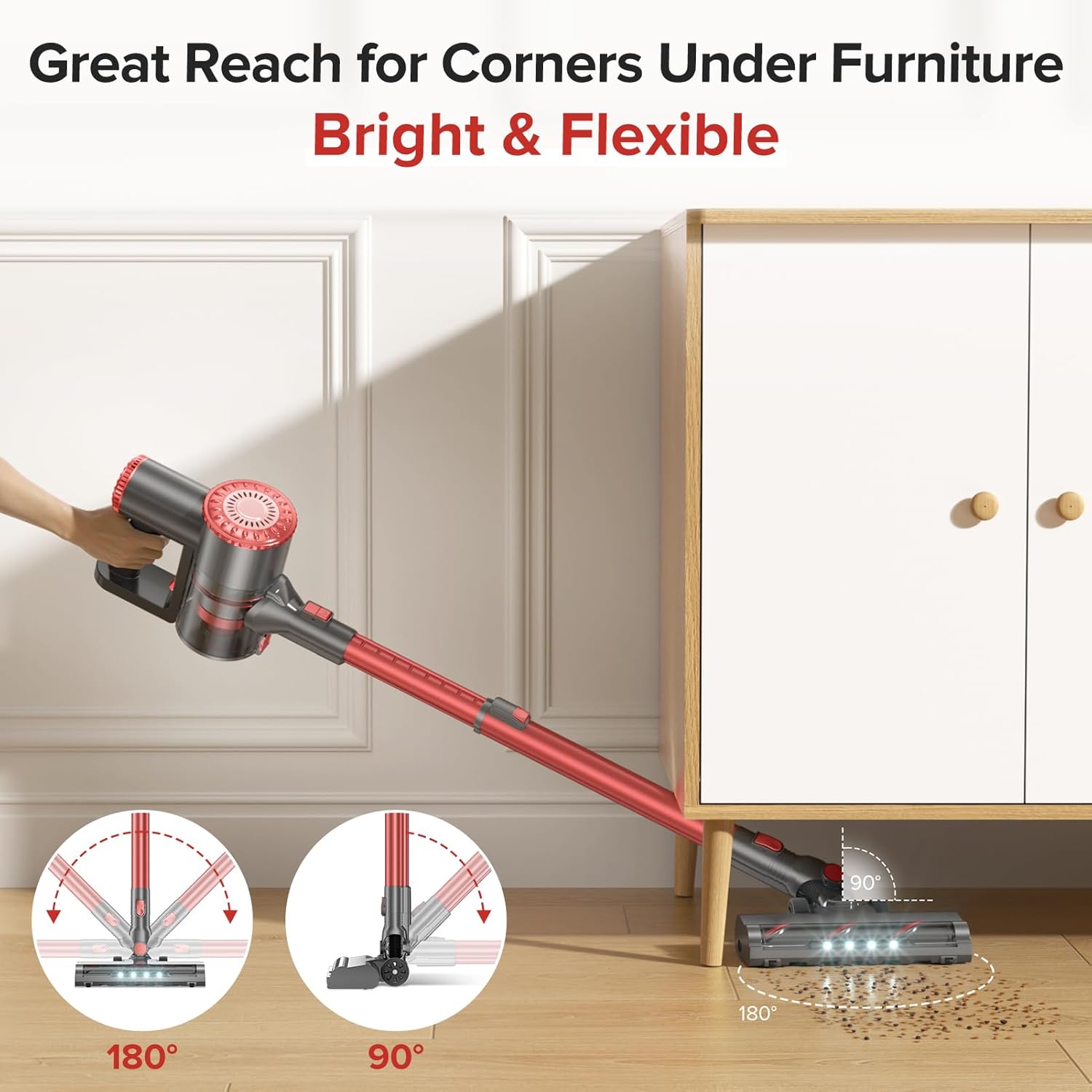 HOUSBRUSH Cordless Vacuum Cleaner with 8-in-1 Functionality