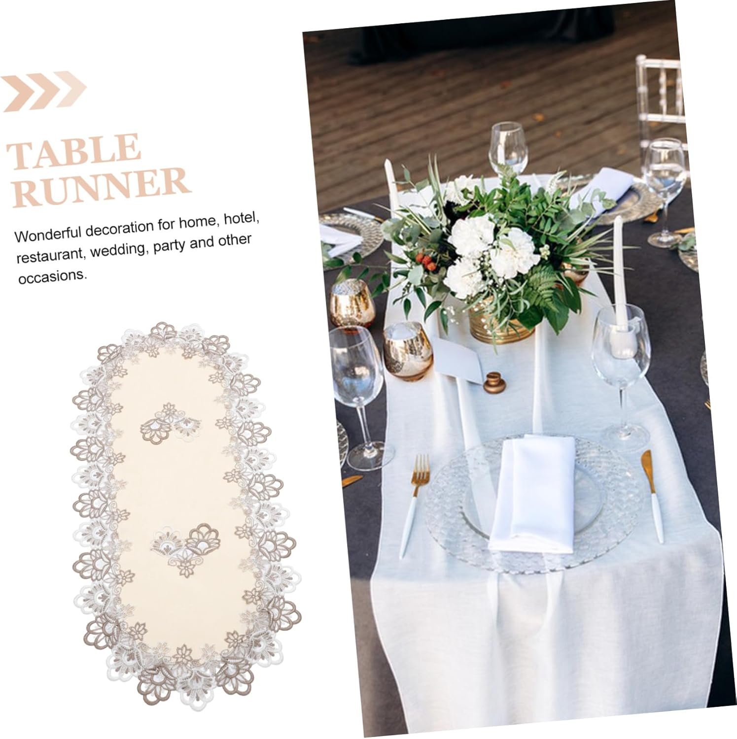 Lace Oval Table Runner for Home and Events