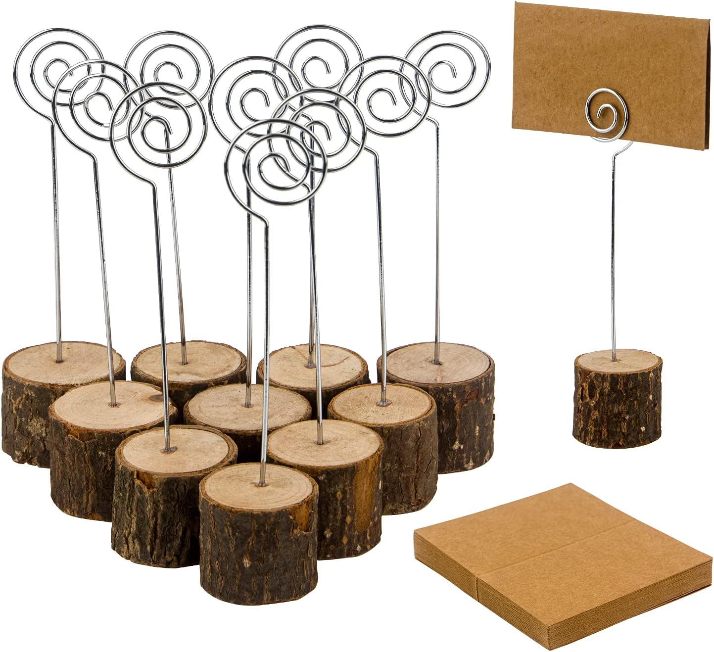 20 Pcs Wood Place Card Holders for Wedding and Party