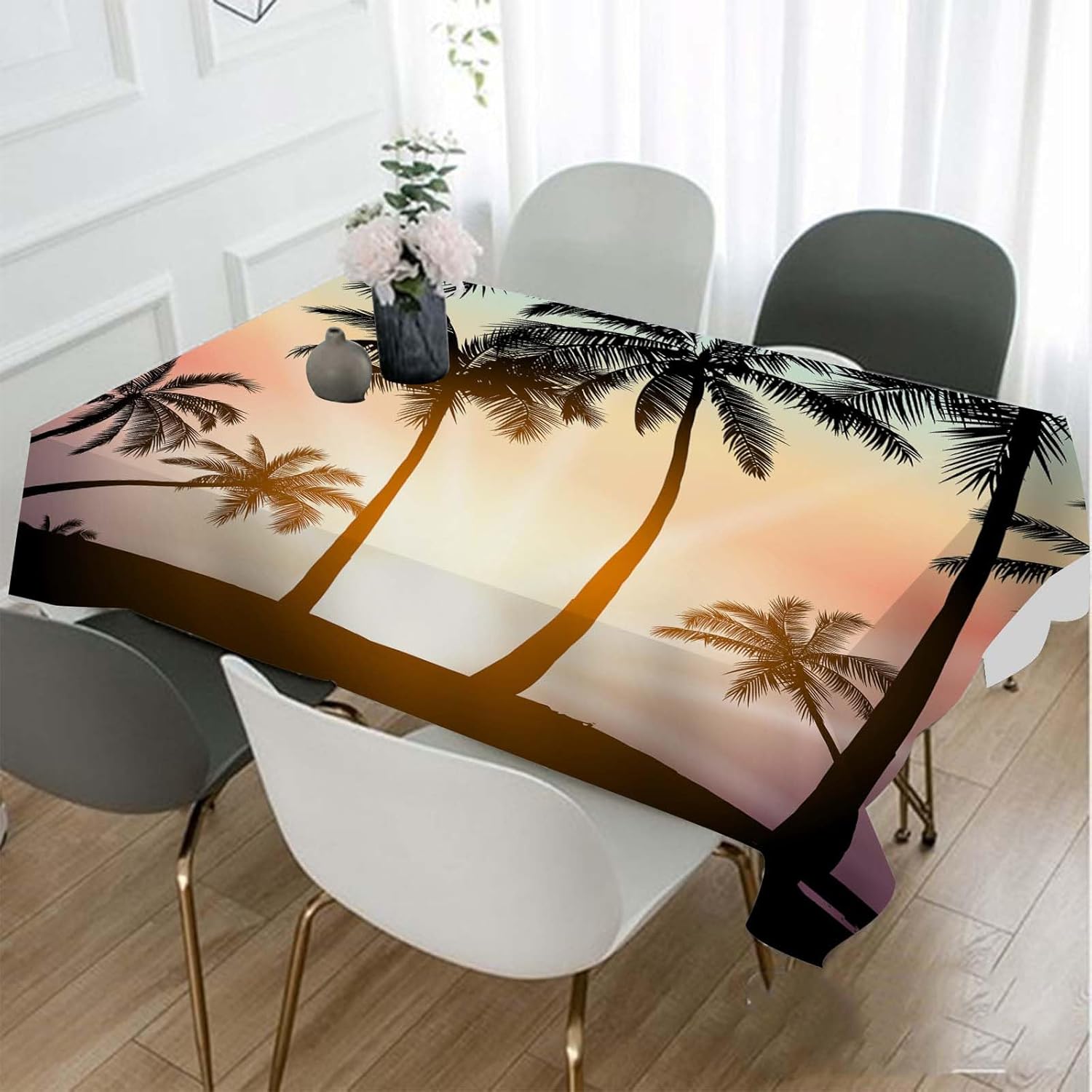 TKS MITLAN Tropical Tablecloth 60x84 Inch Rectangle Dinner Party Decor
