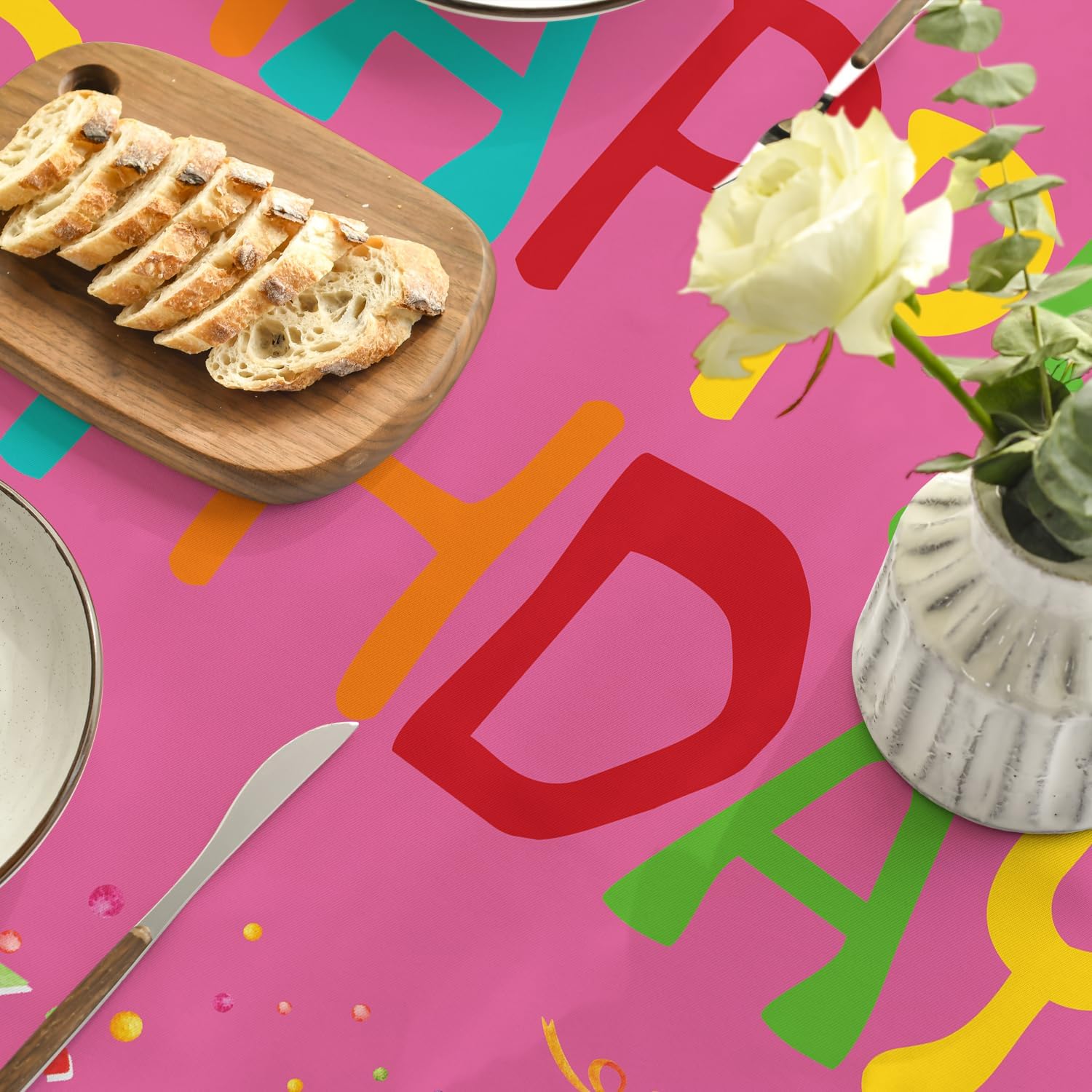 Horaldaily Birthday Tablecloth for 45-56 Round Table