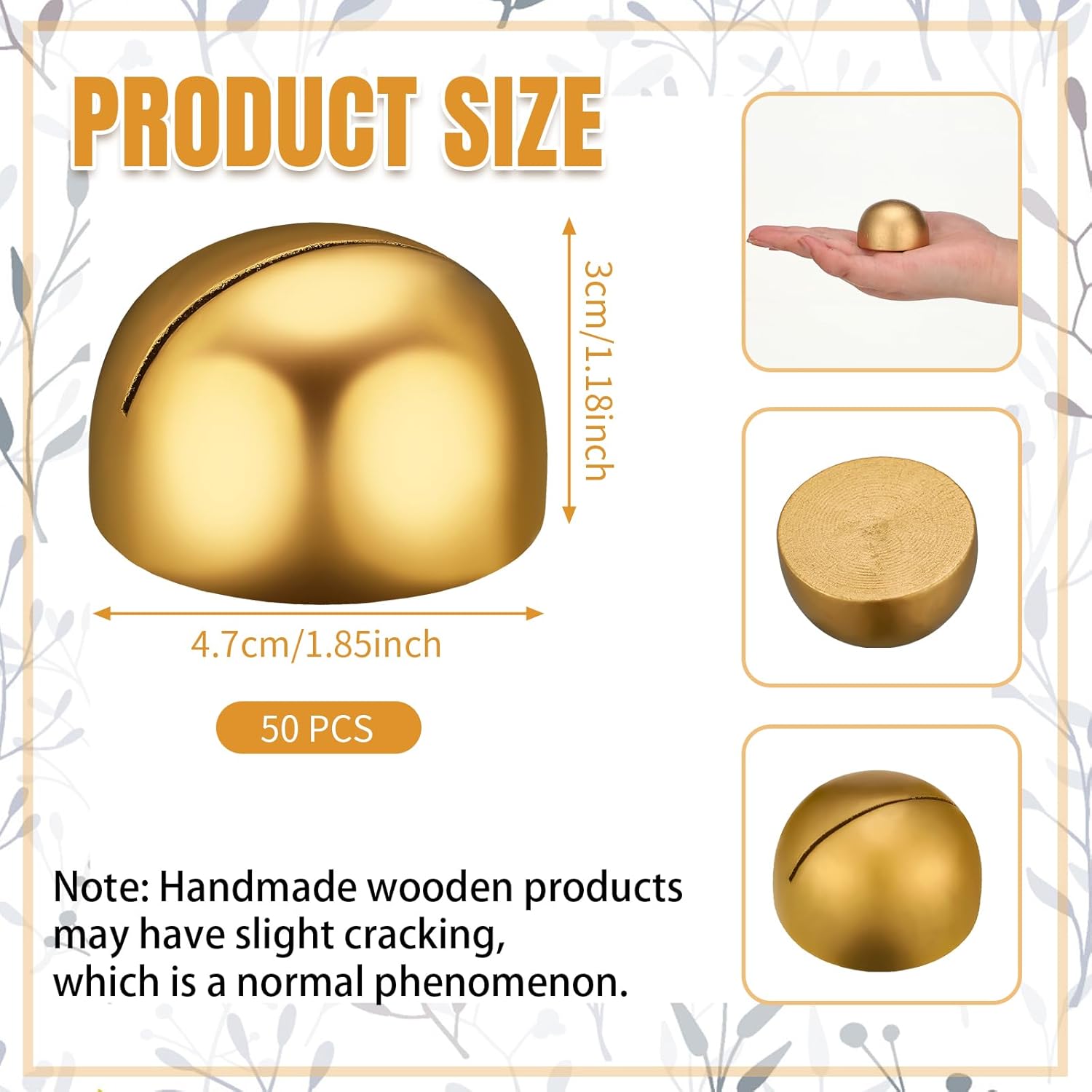 Geyoga 50 Pcs Gold Place Card Holders for Events