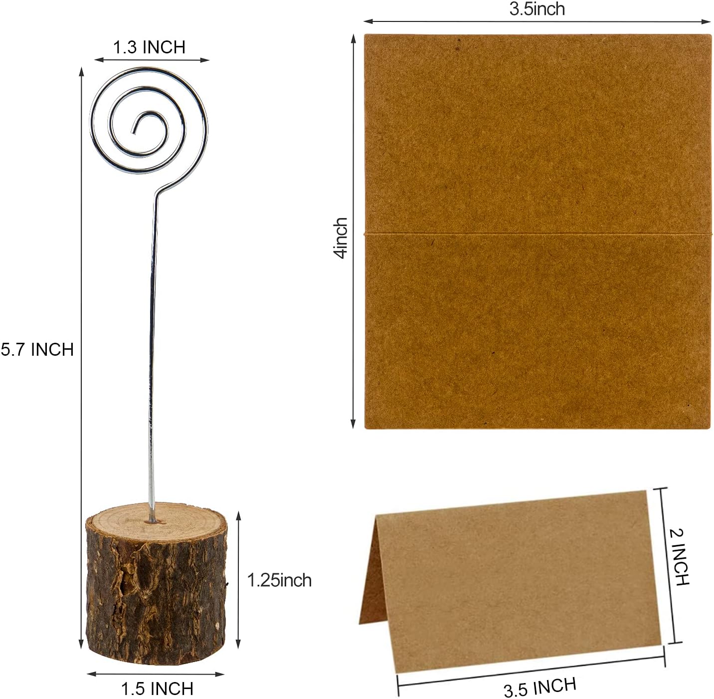 20 Pcs Wood Place Card Holders for Wedding and Party