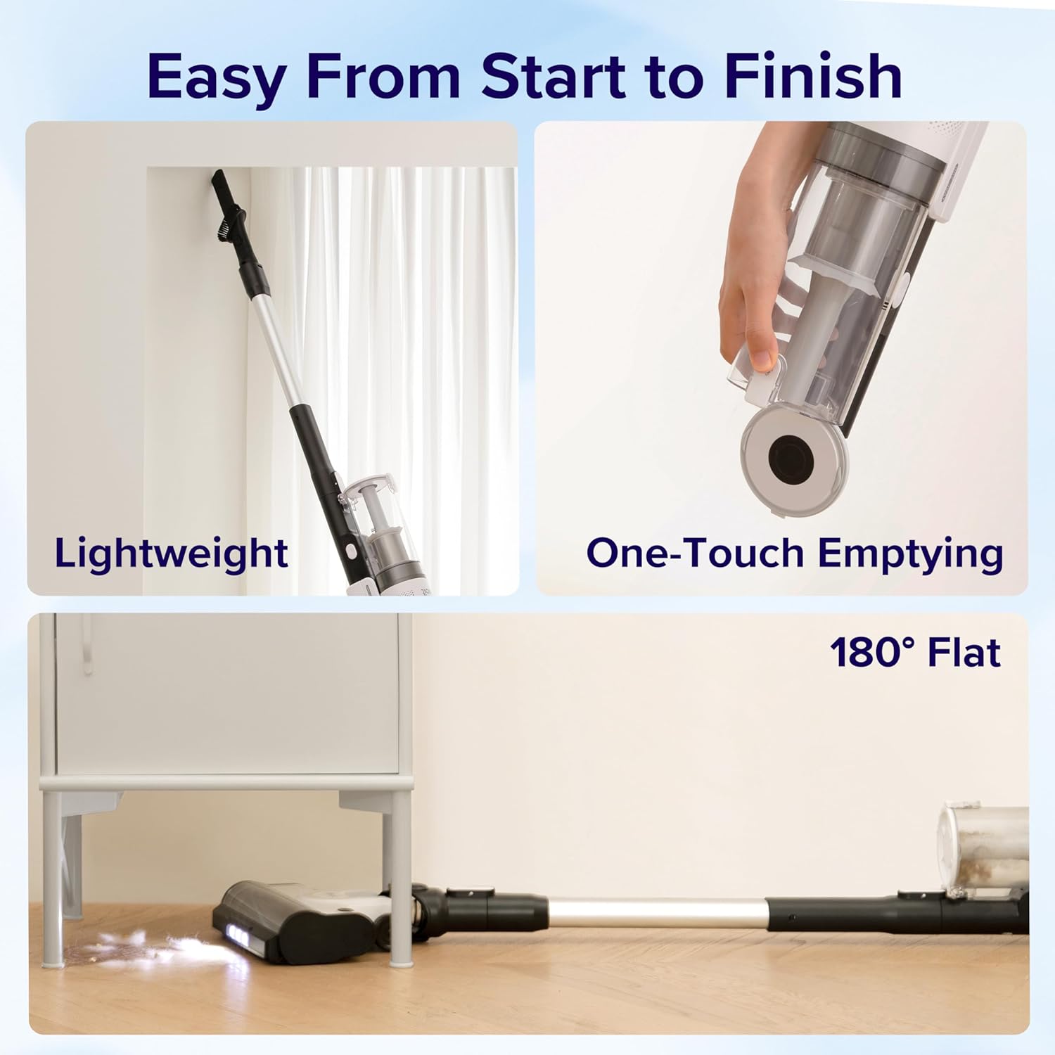 LEVOIT Cordless Stick Vacuum with 50 Minutes Runtime
