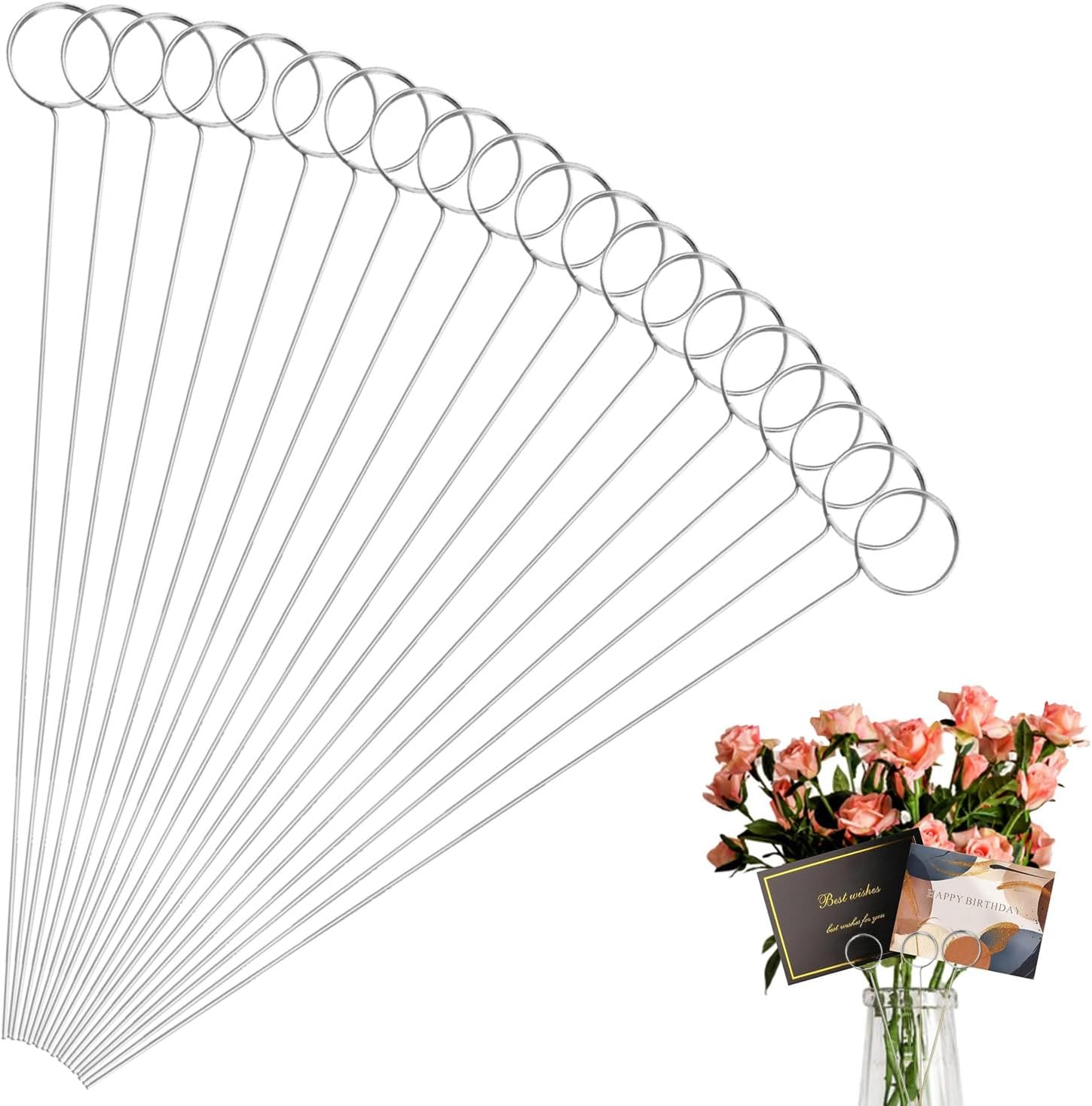 30 Pcs Silver Metal Wire Place Card Holders