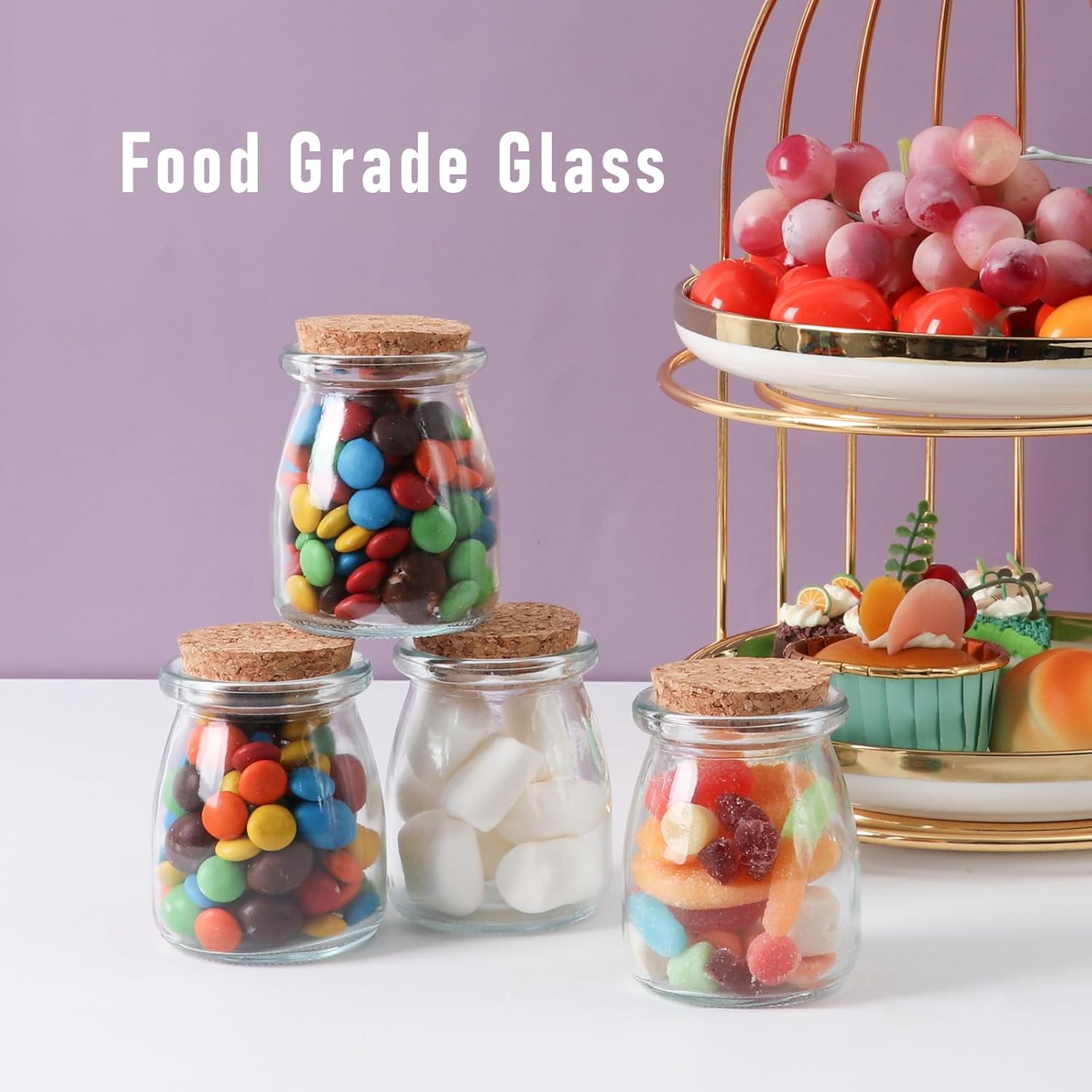 Small Glass Jars with Cork Lids 7 OZ 30 Pack