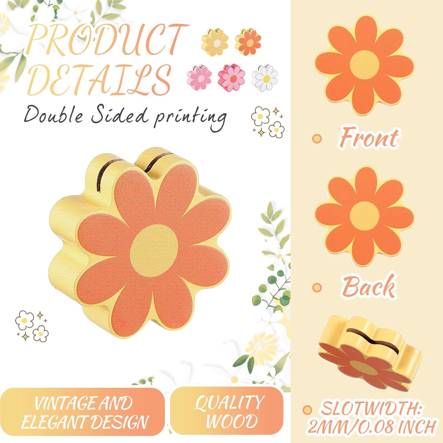 Soaoo 24 pcs Mini Daisy Place Card Holders