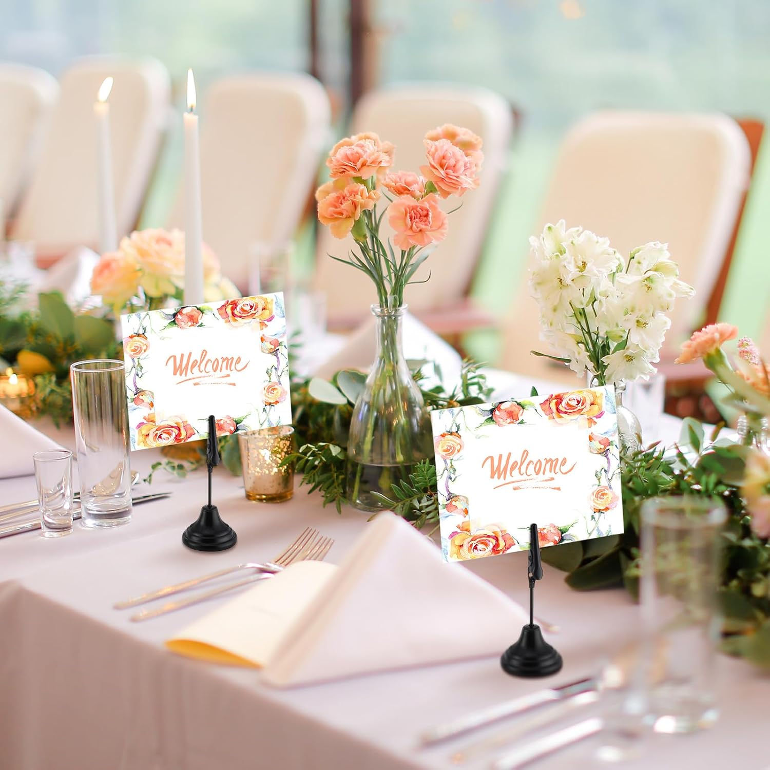 12 Pcs Table Number Holders with Alligator Clip Black