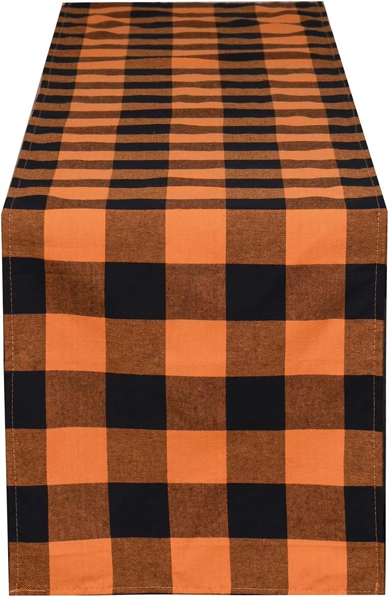 Tosewever Halloween Buffalo Check Plaid Table Runner