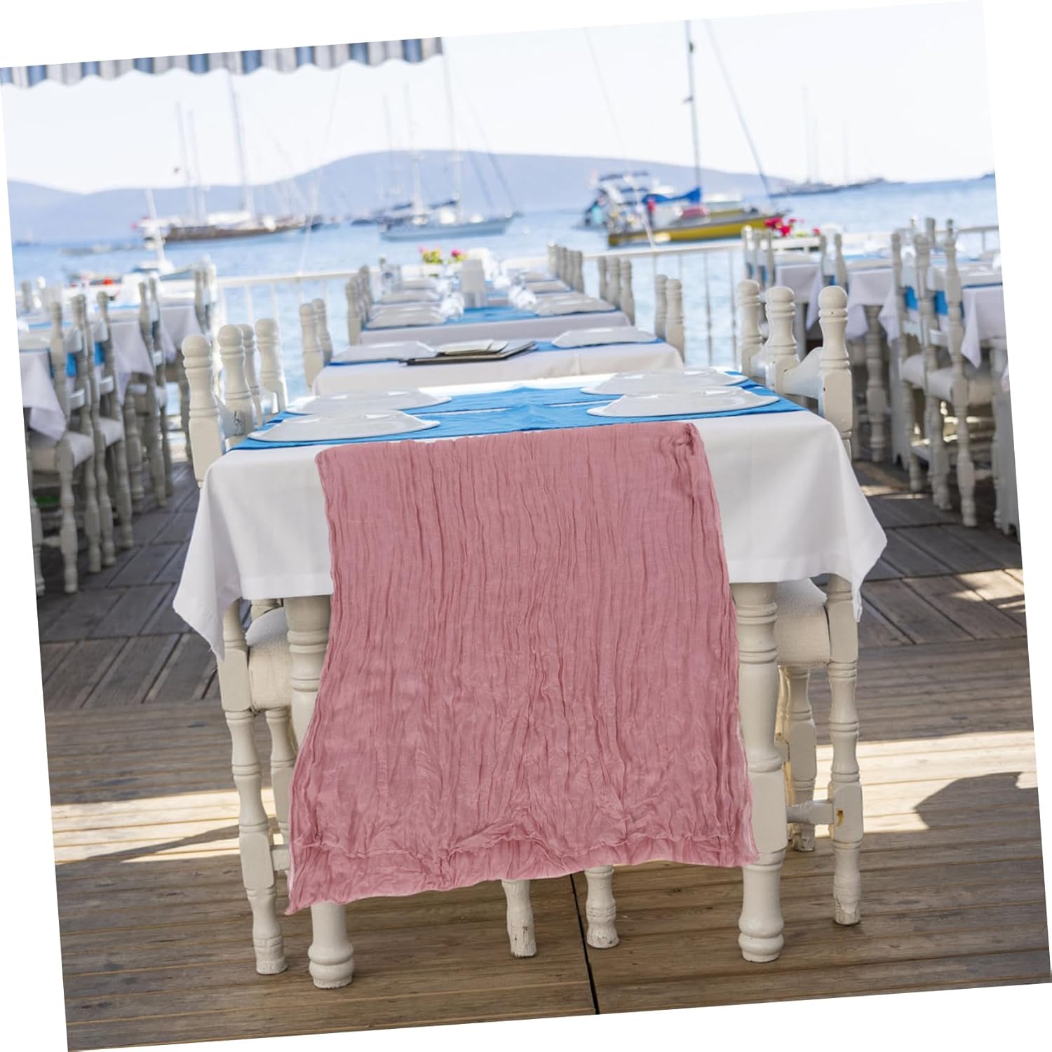 4pcs Bohemian Gauze Table Runner for Weddings and Parties