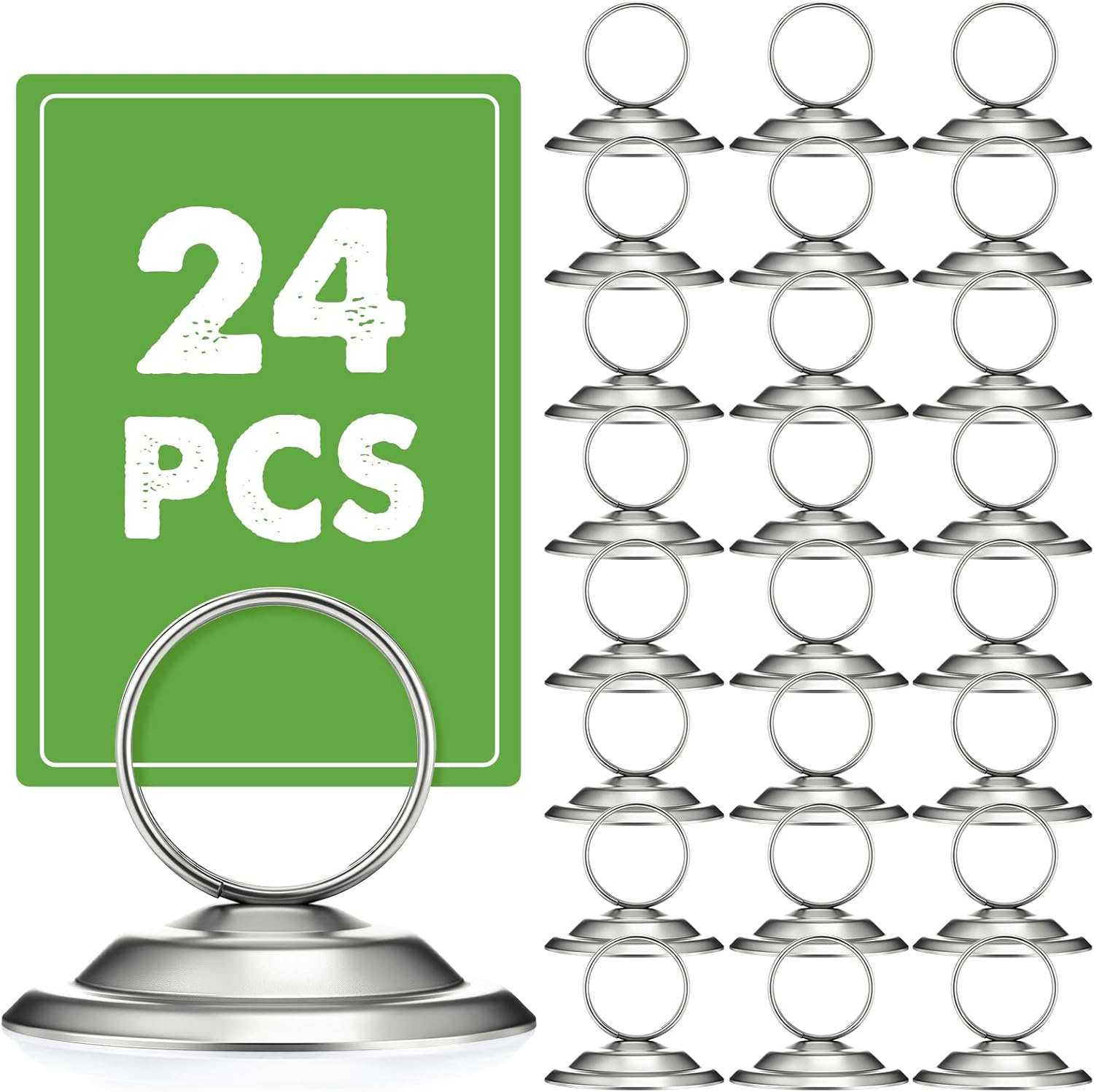24 Pcs Metal Table Number Holders Matte Nickel
