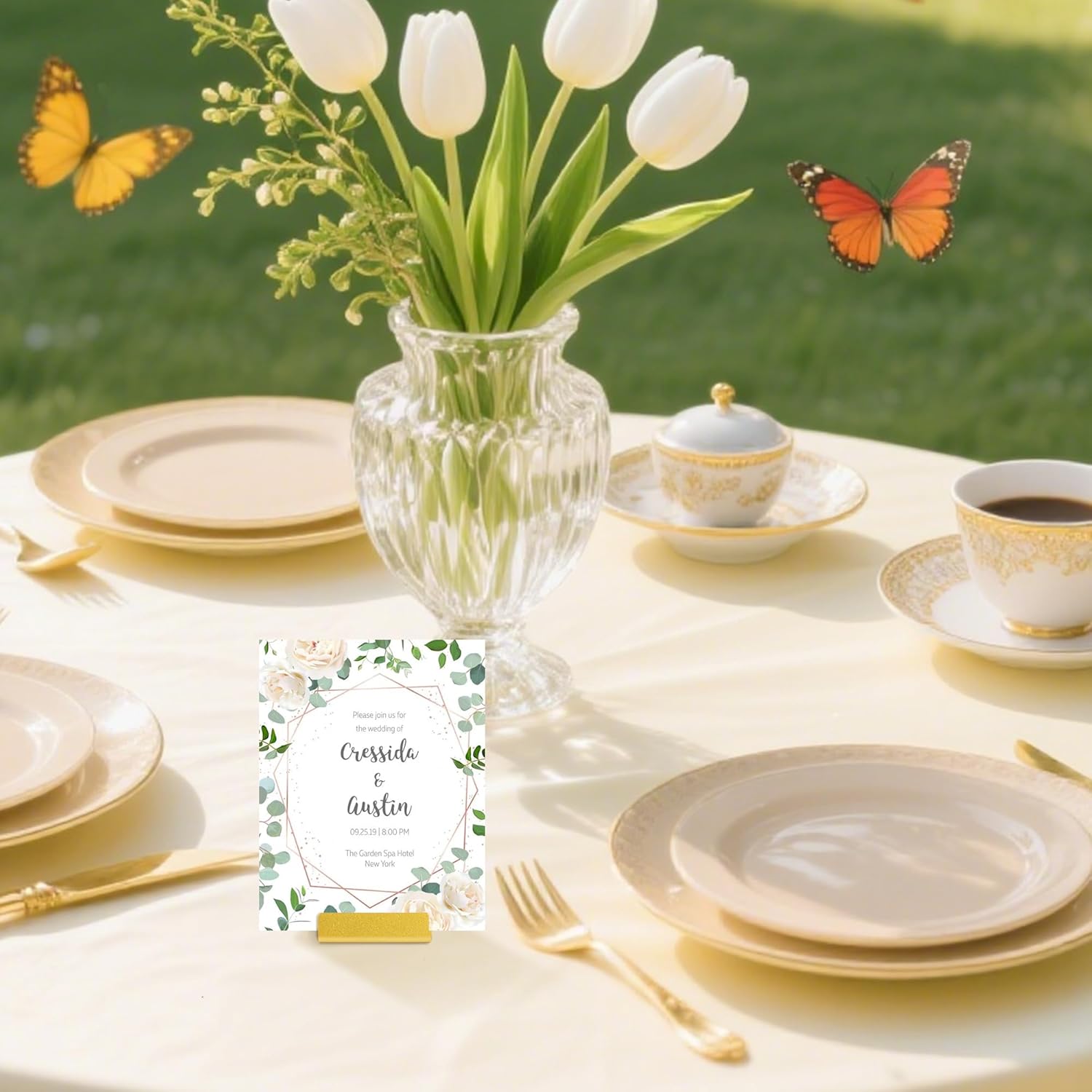 Urban Deco Gold 24PK Table Card Holder Set