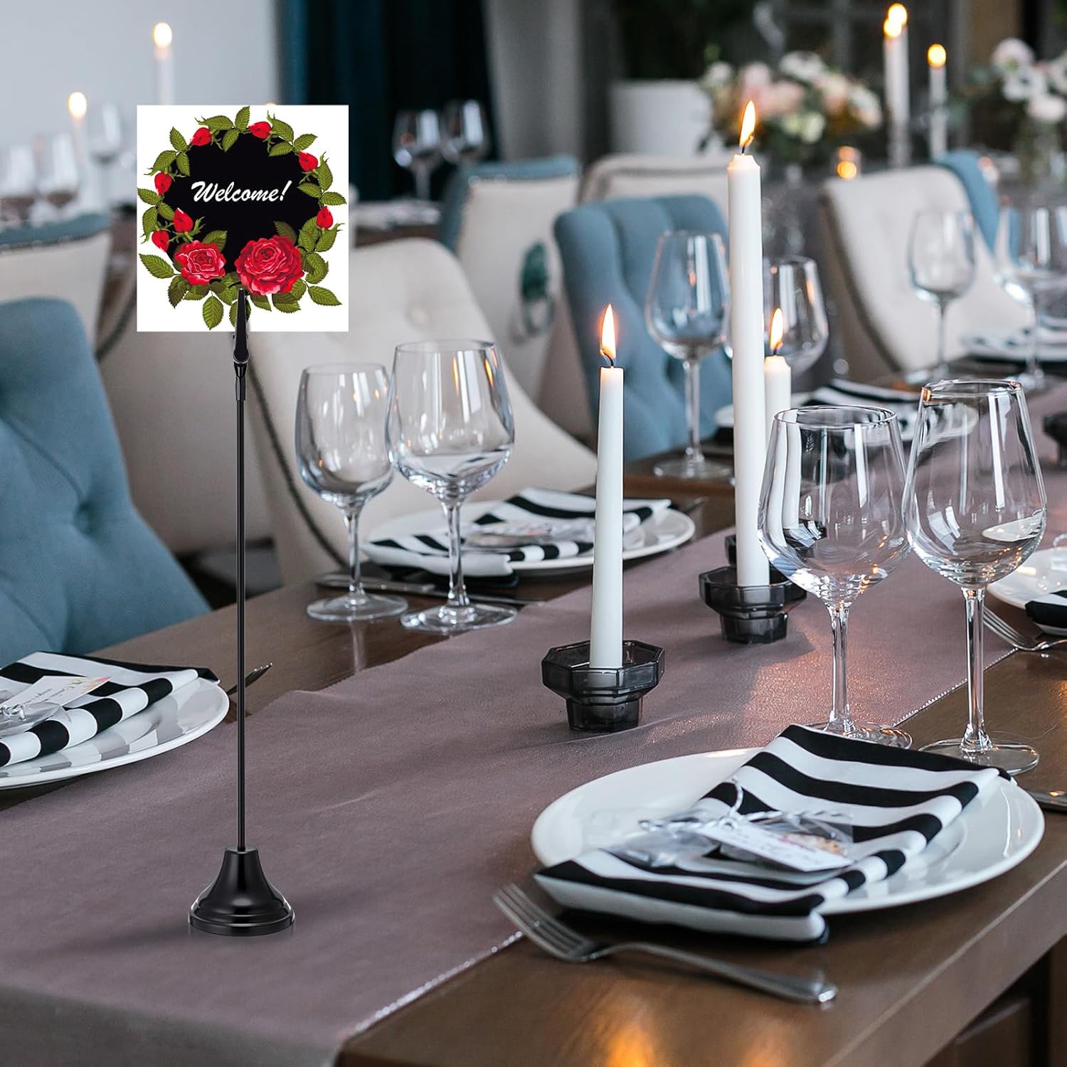 12 Pcs Table Number Holders with Alligator Clips Black