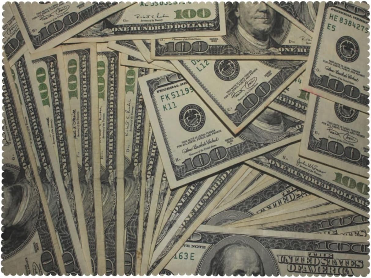 Dollar Bills Vintage Rectangular Tablecloth 54x72 Inch