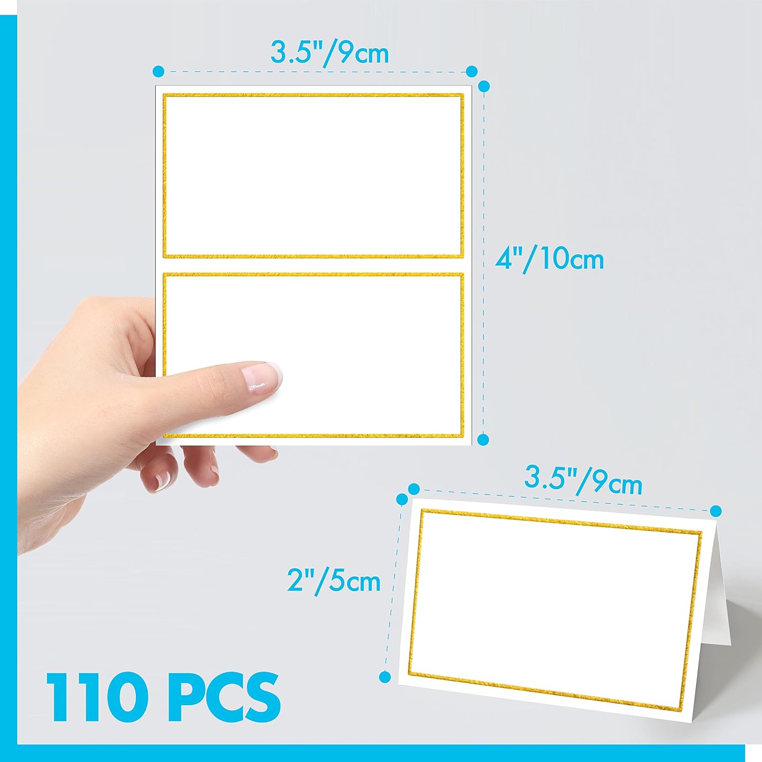 110 PCS Tent Cards with Gold Foil Border