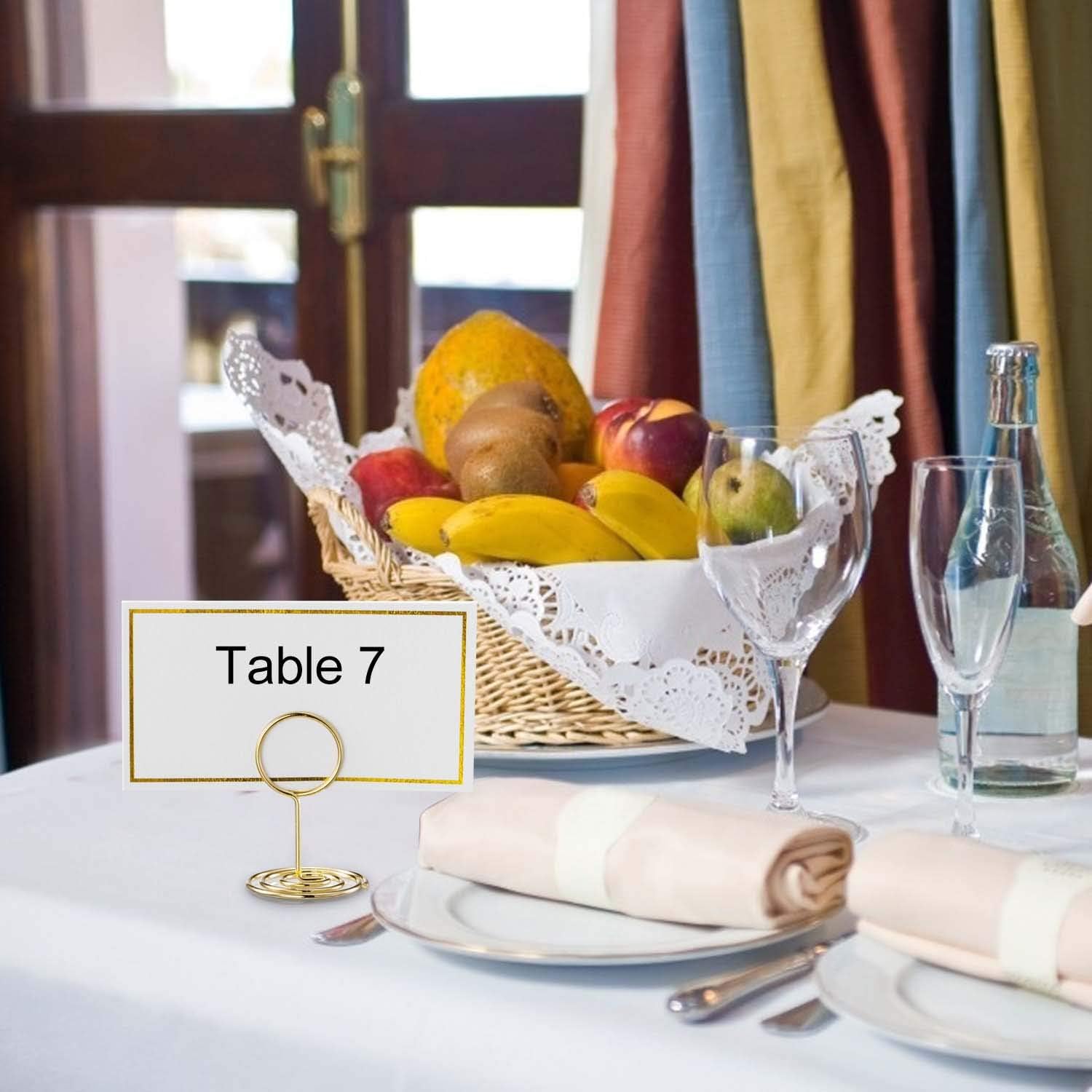100Pcs Premium Place Cards with Gold Foil Border