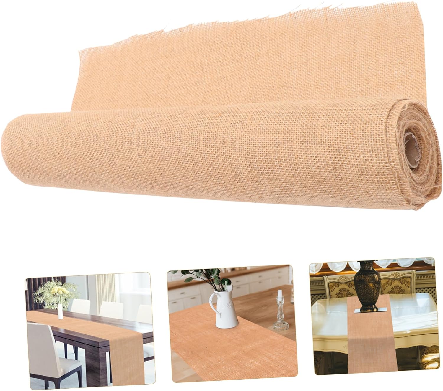 Natural Linen Table Runner for Weddings and Home Decor