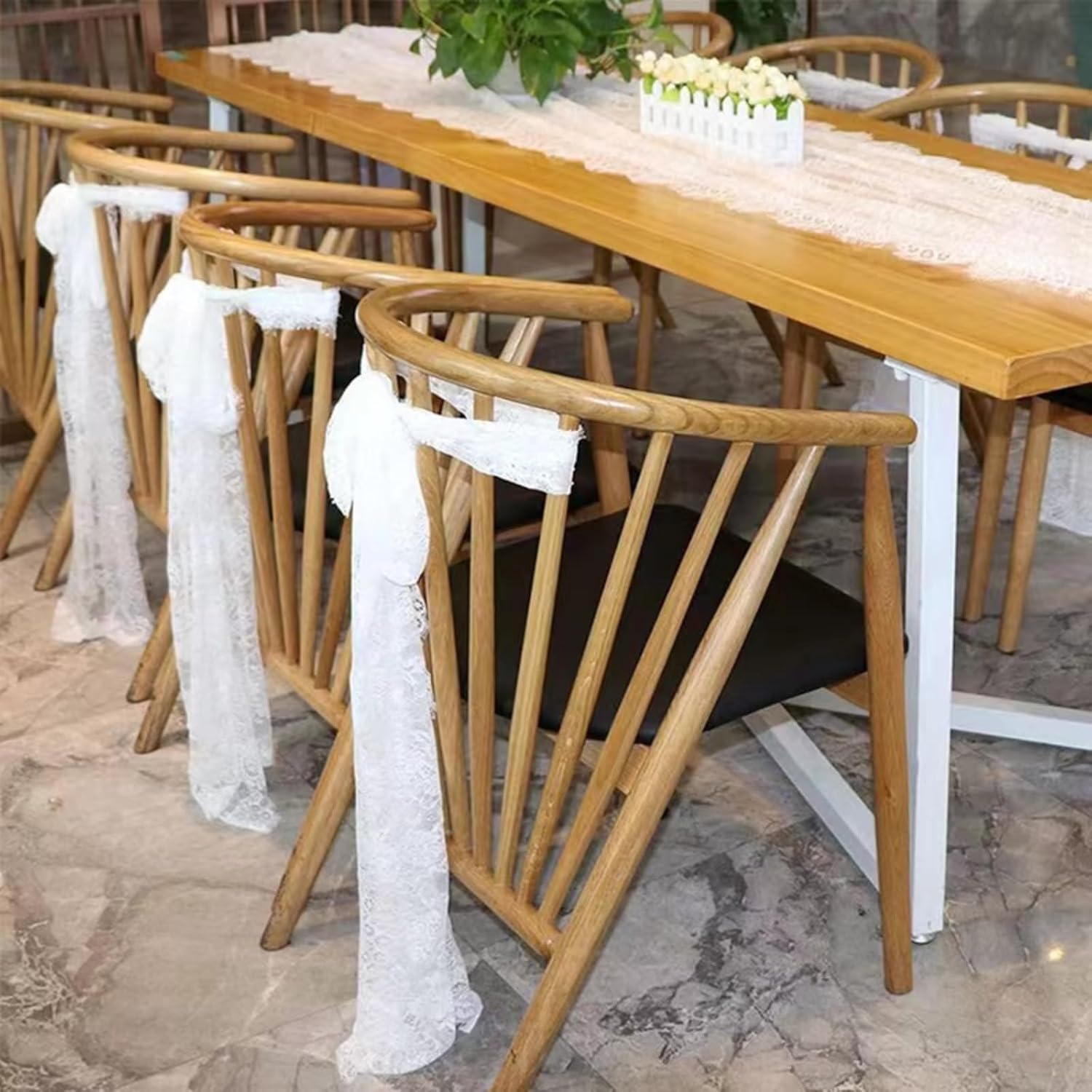 White Lace Table Runner 14x118 Inch for Weddings and Parties