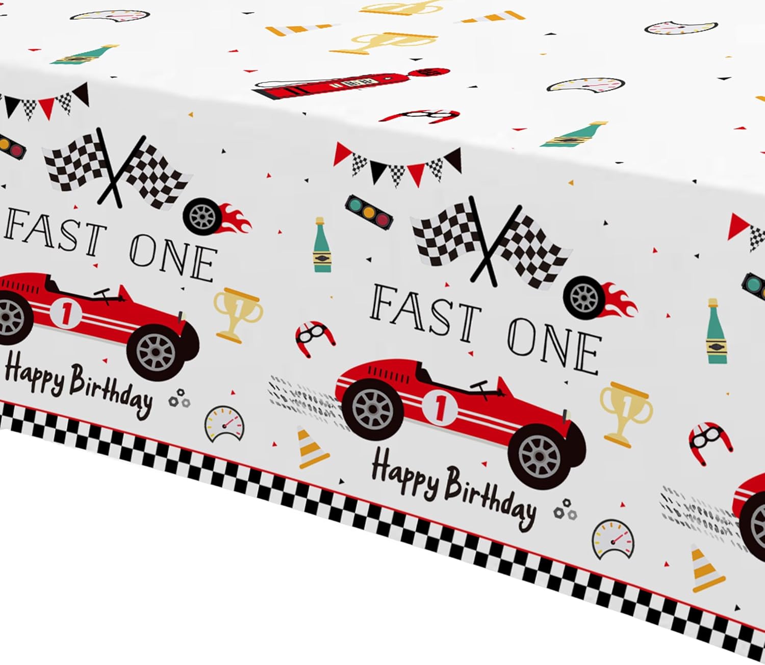 Fast One Birthday Decorations Tablecloth - 3 Pack 86in x 55in