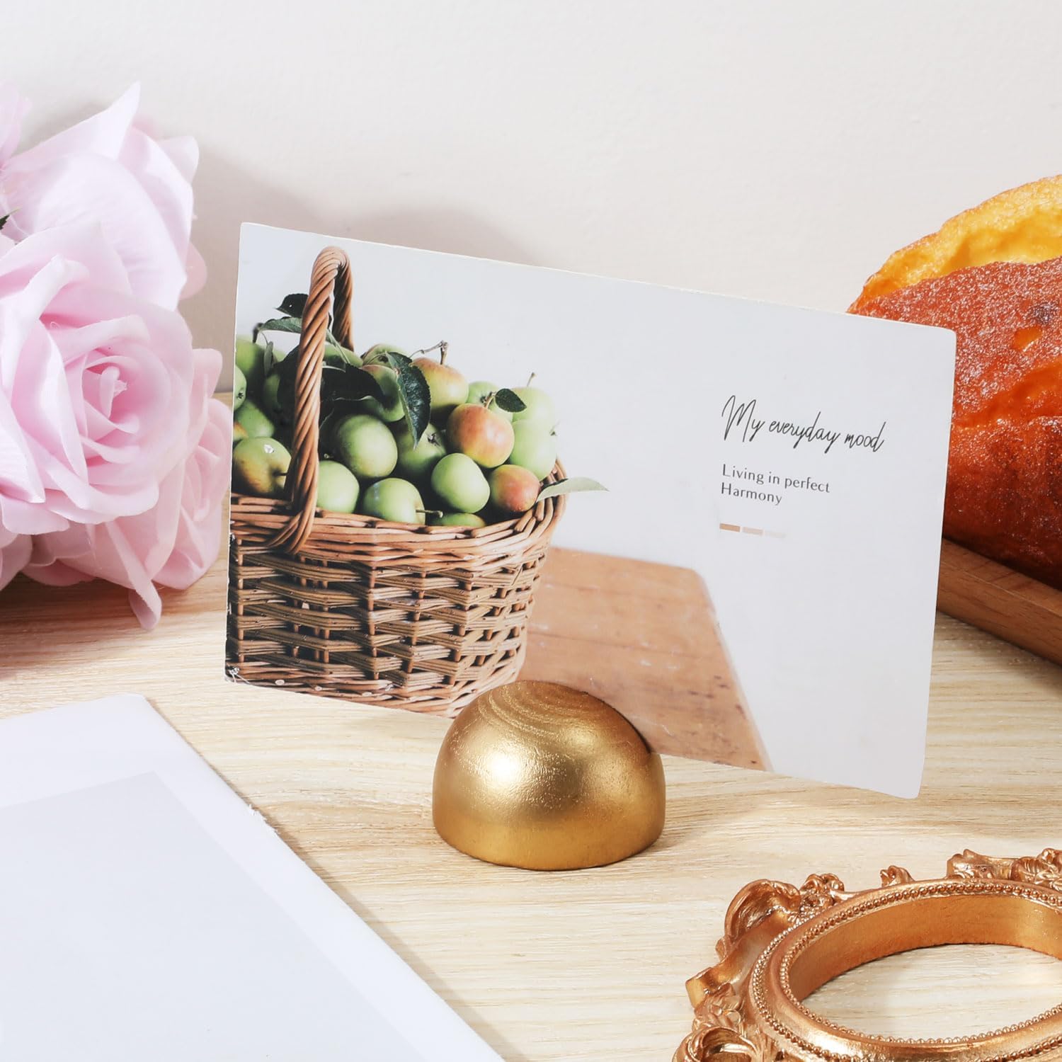 12pcs Round Table Number Stands Modern Place Card Holders - Gold