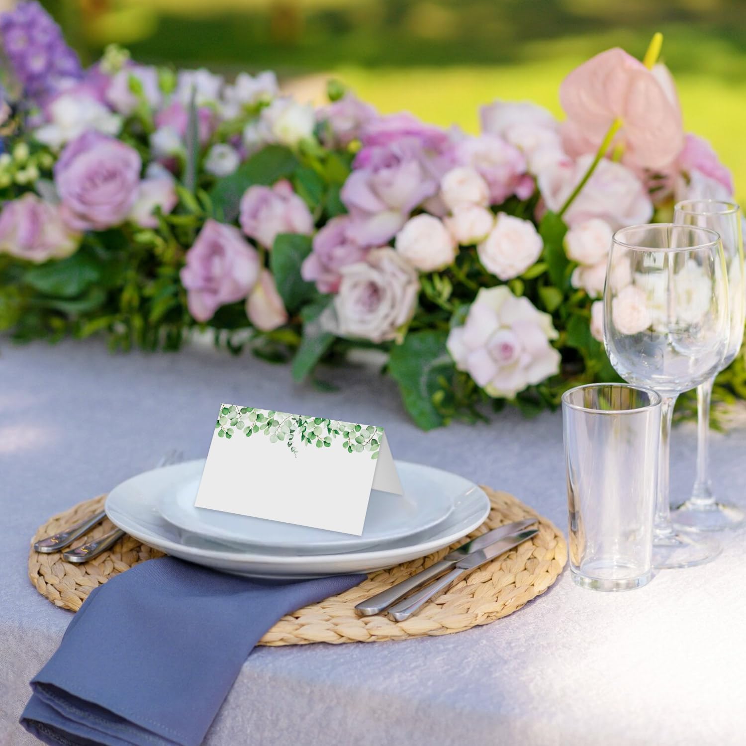 Greenery Place Cards for Table Setting - Set of 25