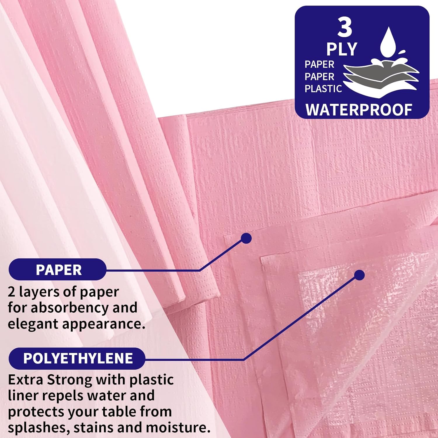 6 Pack Pink Disposable Tablecloth for Rectangle Tables 54x108 Inch Party Cover