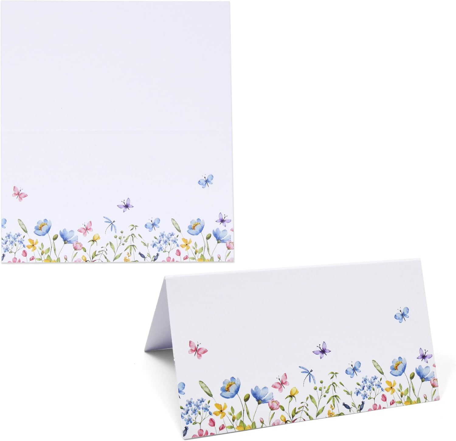 100 Floral Wildflower Place Cards for Wedding and Party Use