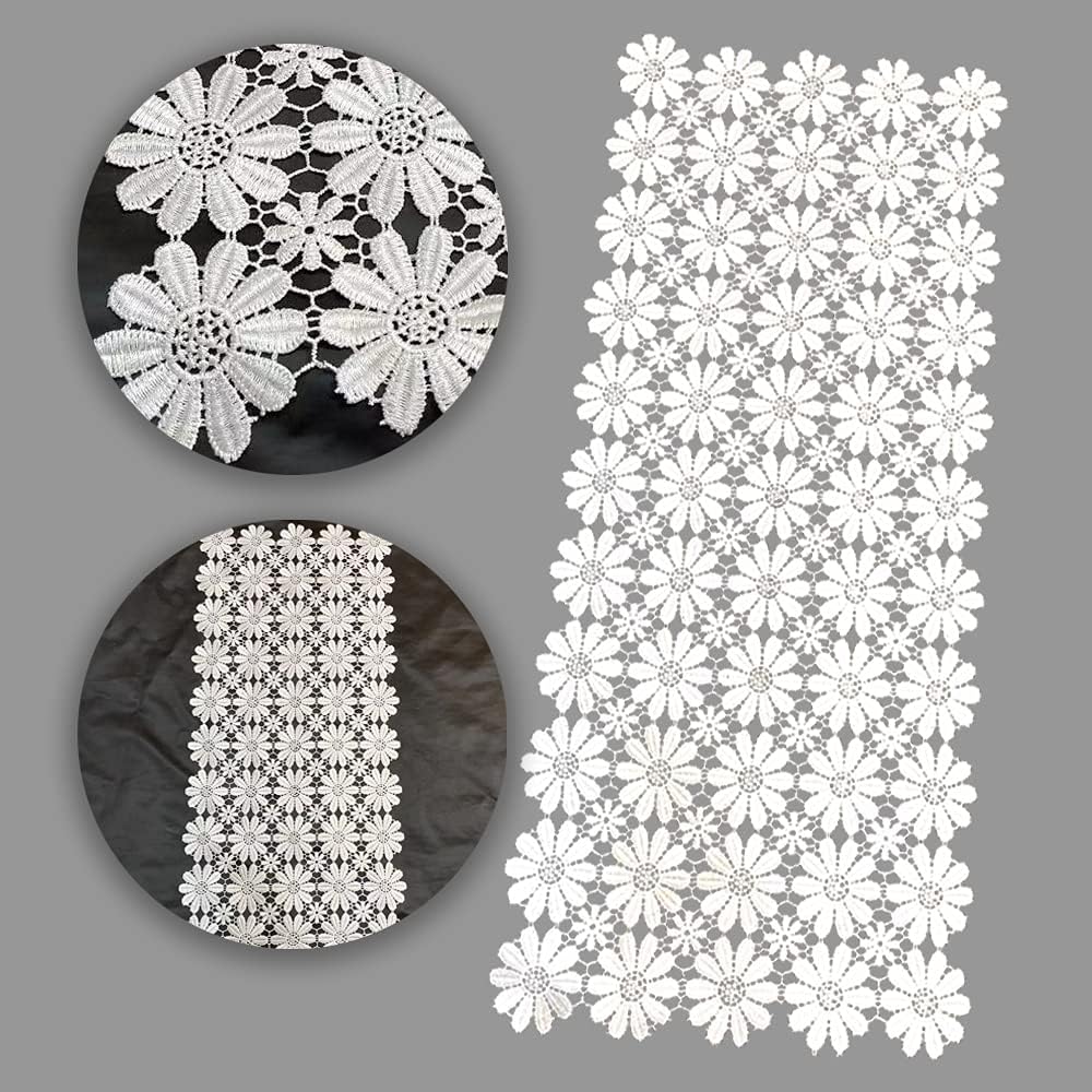 White Flower Lace Table Runner for Home Kitchen Wedding Banquet