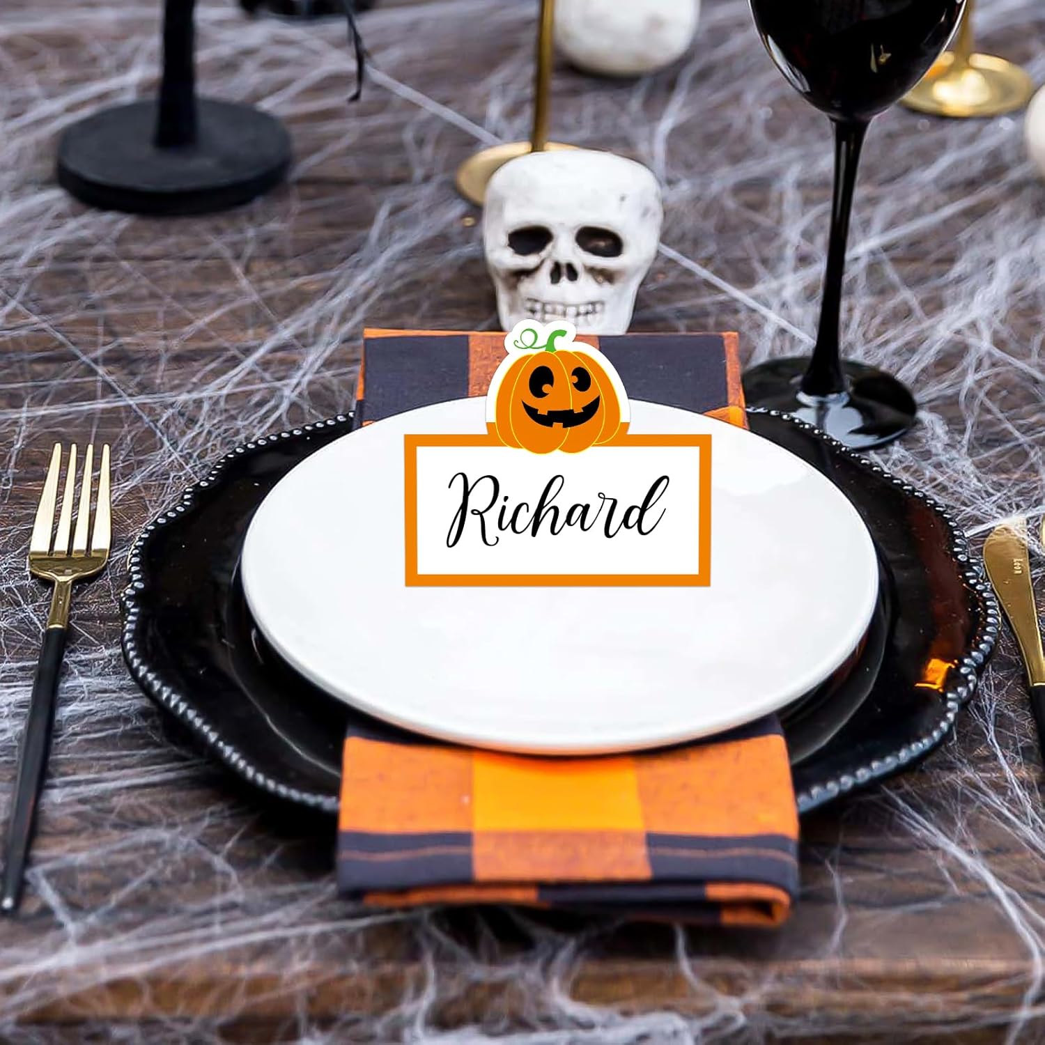 48 Pcs Halloween Place Cards with Funny Designs