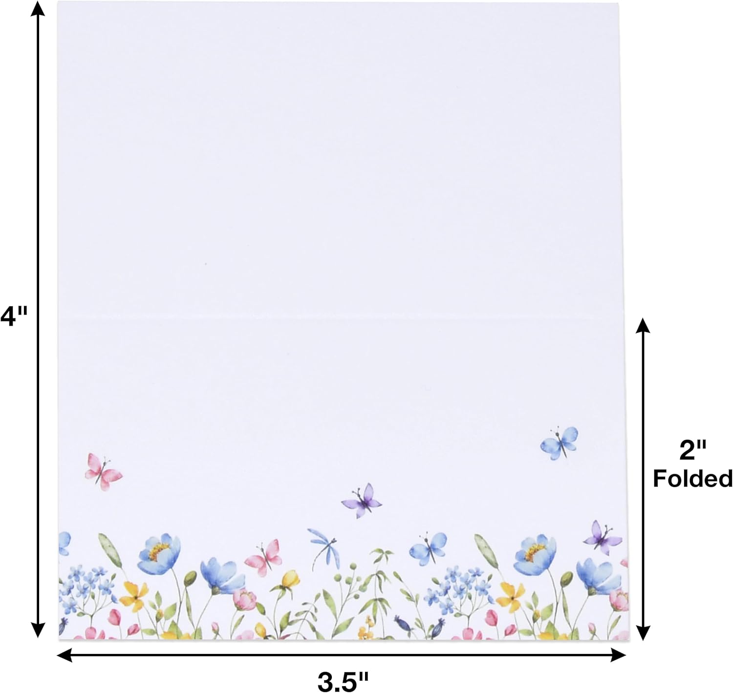100 Floral Wildflower Place Cards for Wedding and Party Use