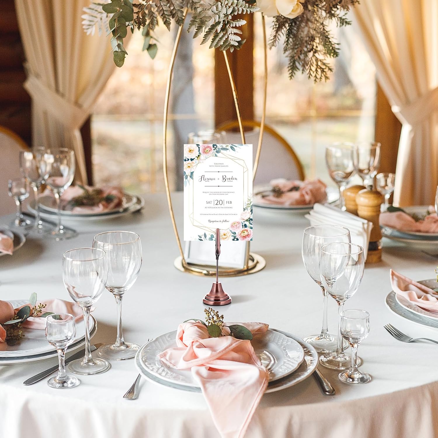 Marspark 12 Pcs Table Number Holders with Alligator Clip