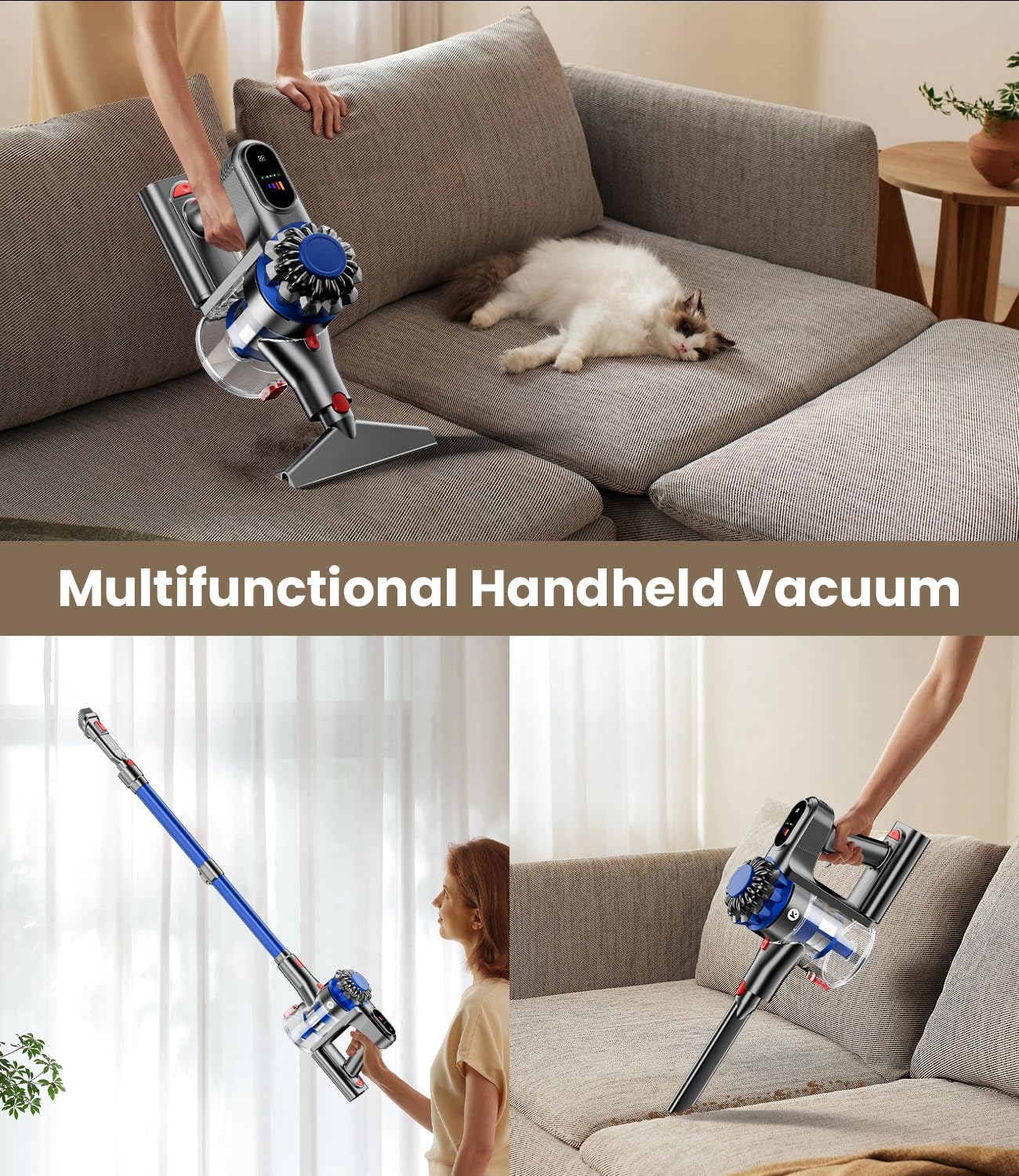 KARDV Cordless Vacuum Cleaner 500W 40KPa 60Mins 8 in 1