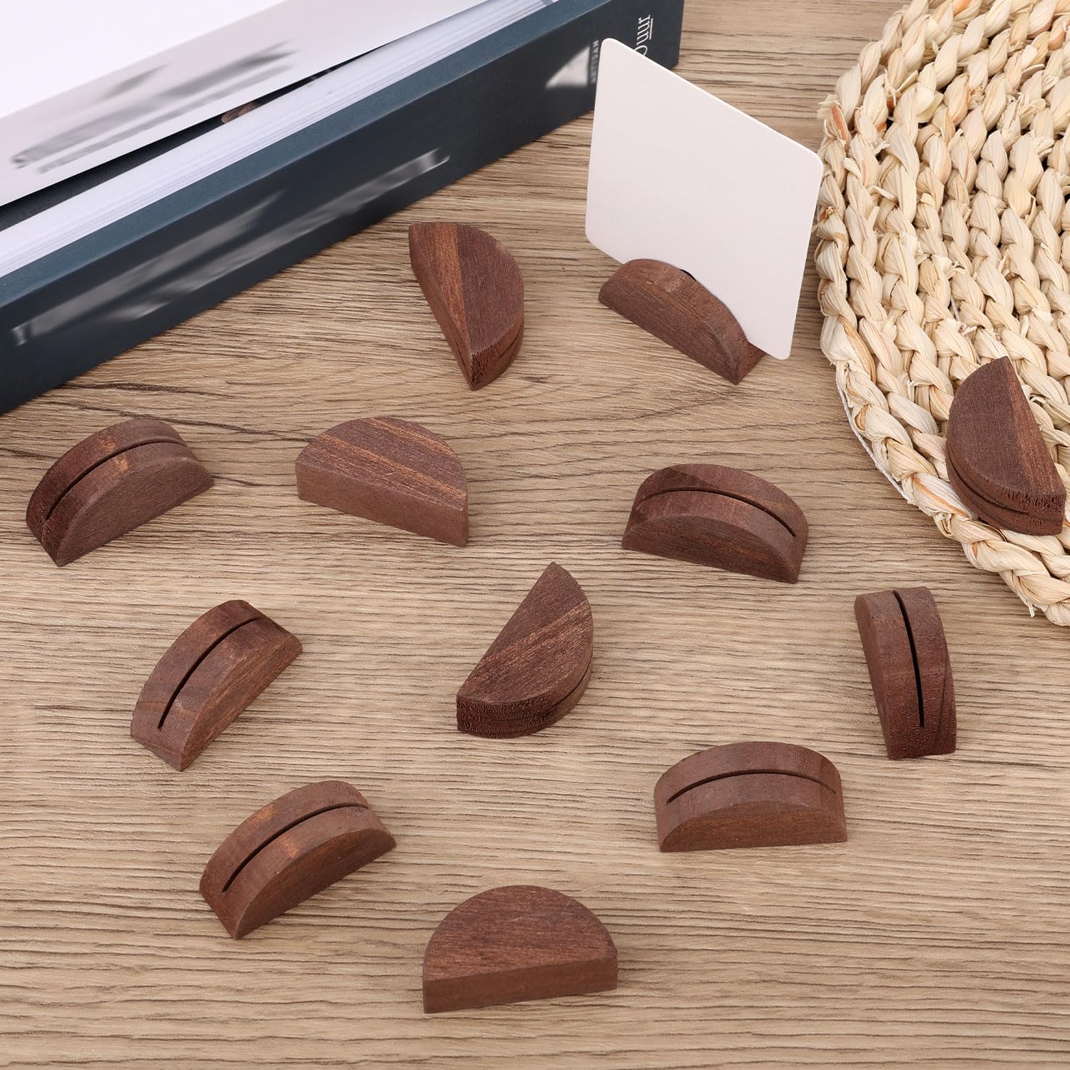 30pcs Wooden Table Number Stands for Weddings and Parties