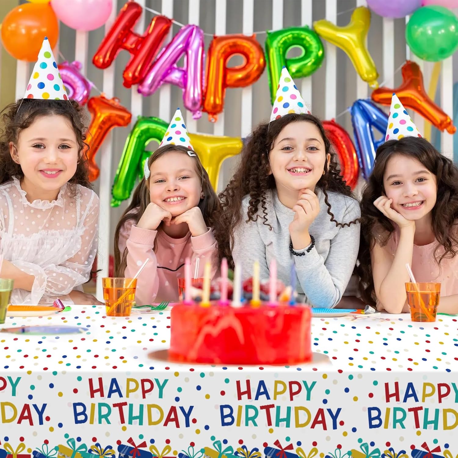 3 Pcs Plastic Tablecloth for Birthday Parties
