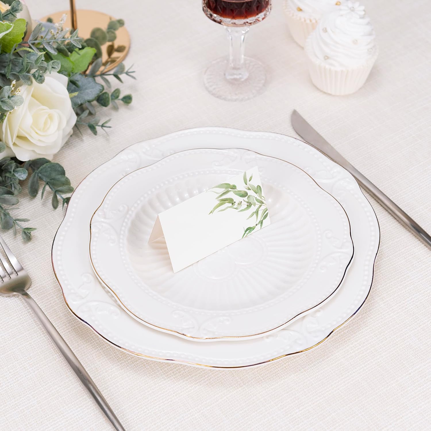 Crisky 120 Pack Greenery Place Cards for Events