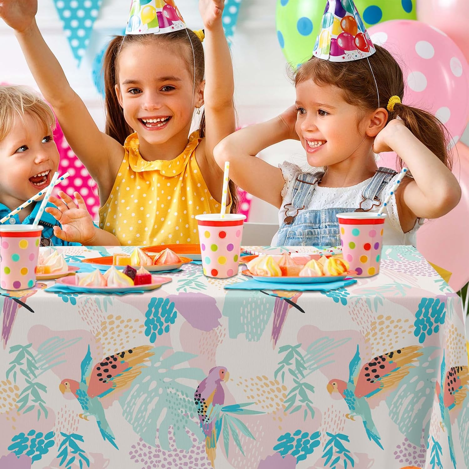Tropical Bird Tablecloth 53x98 Inches Summer Party Cover